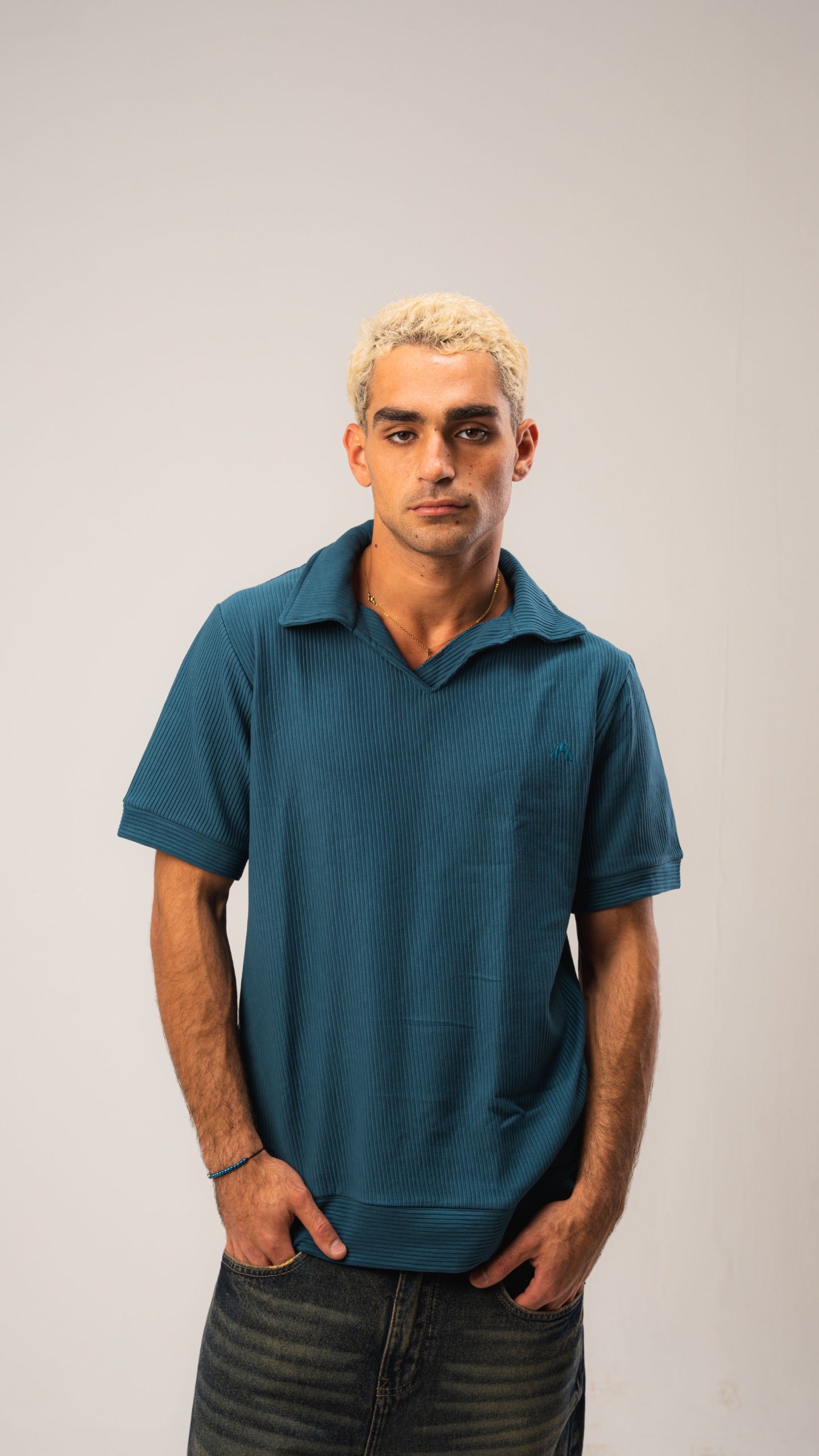 Petroleum Blue Cardonne Structured POLO