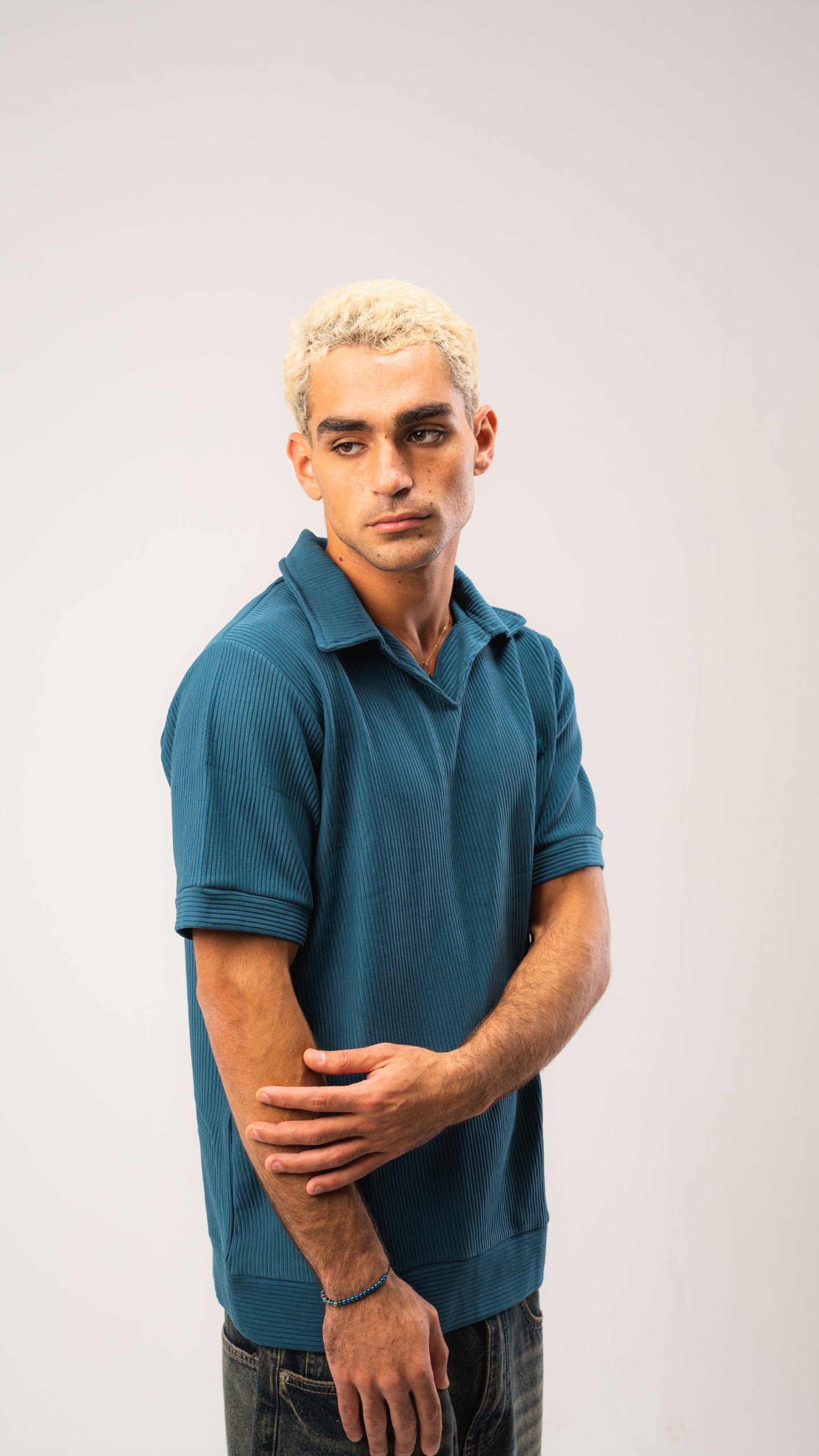 Petroleum Blue Cardonne Structured POLO
