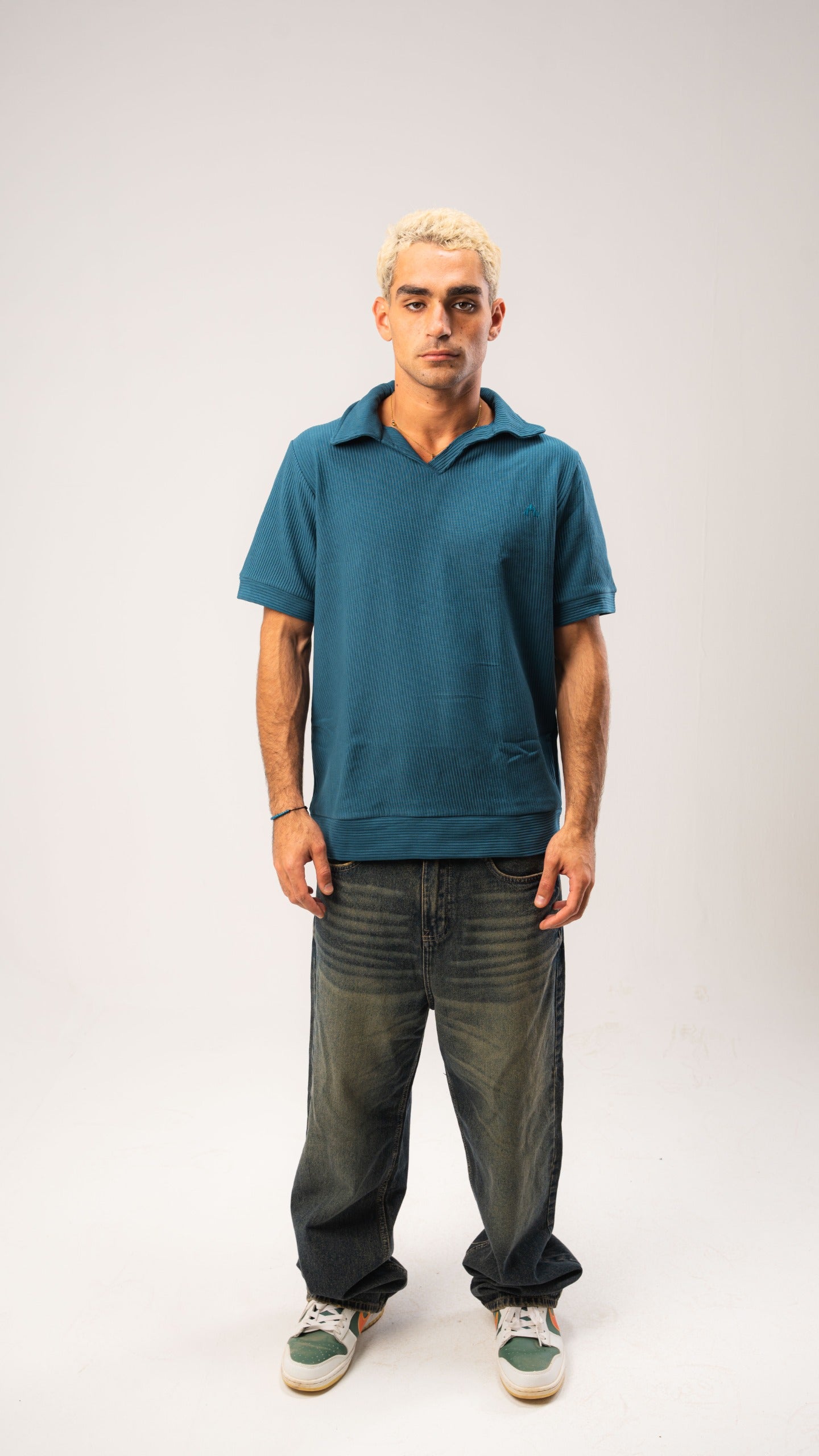 Petroleum Blue Cardonne Structured POLO