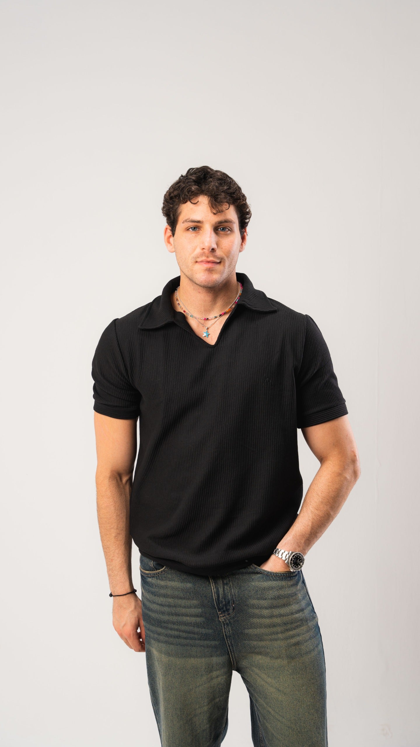 Black Cardonne Structured POLO