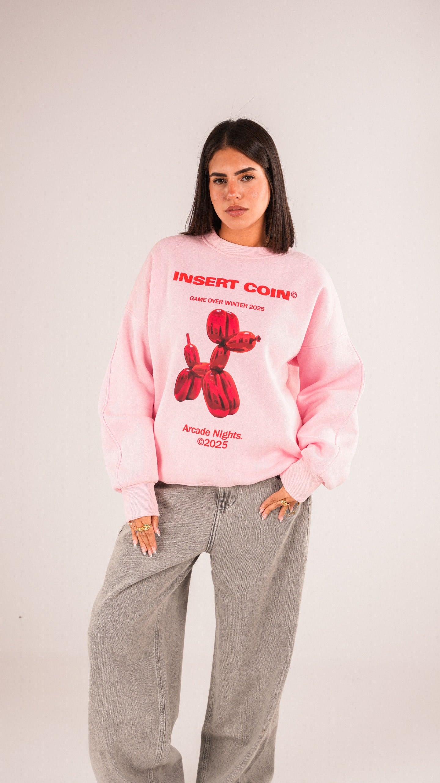 Arcade pink crewneck
