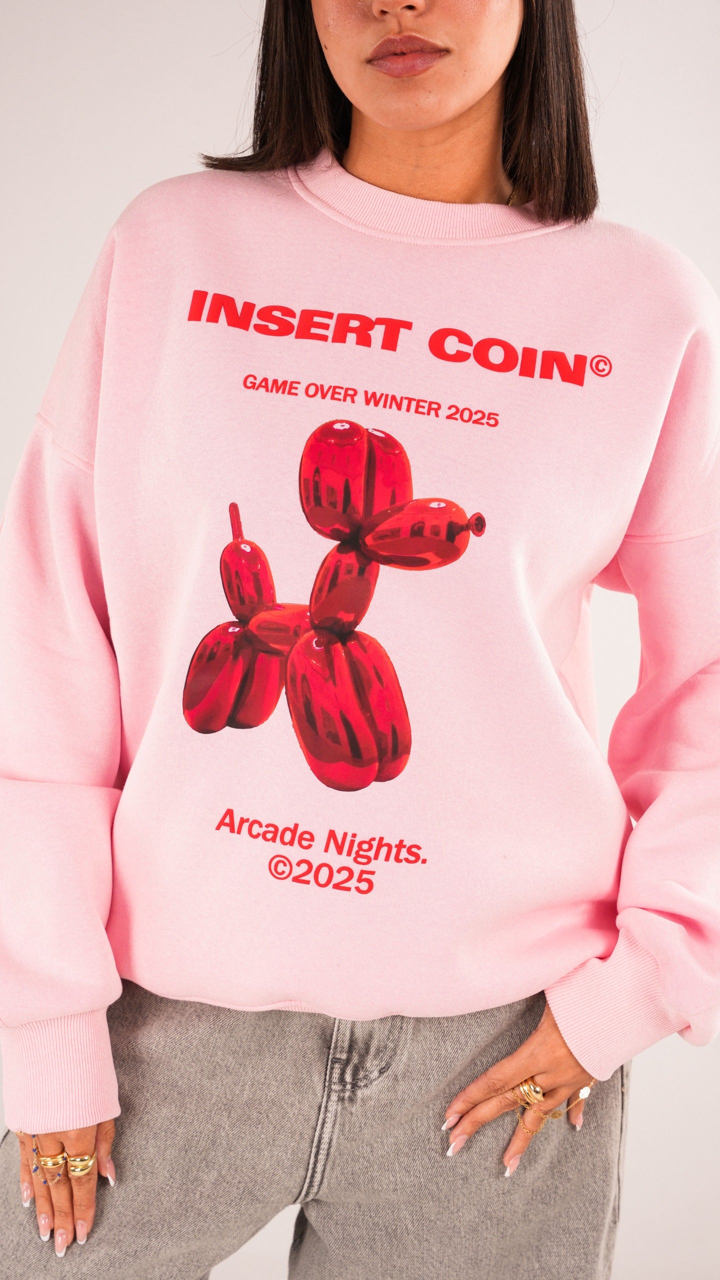 Arcade pink crewneck