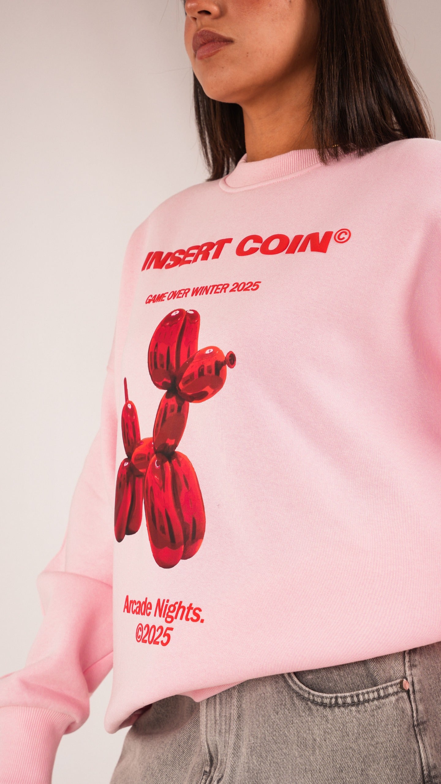 Arcade pink crewneck