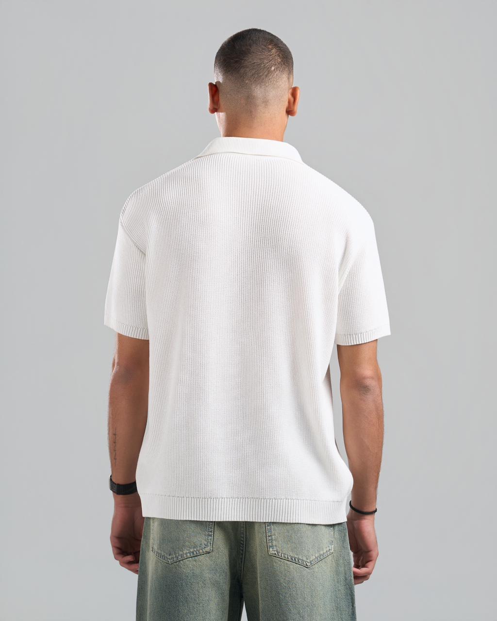 Knitted white Polo