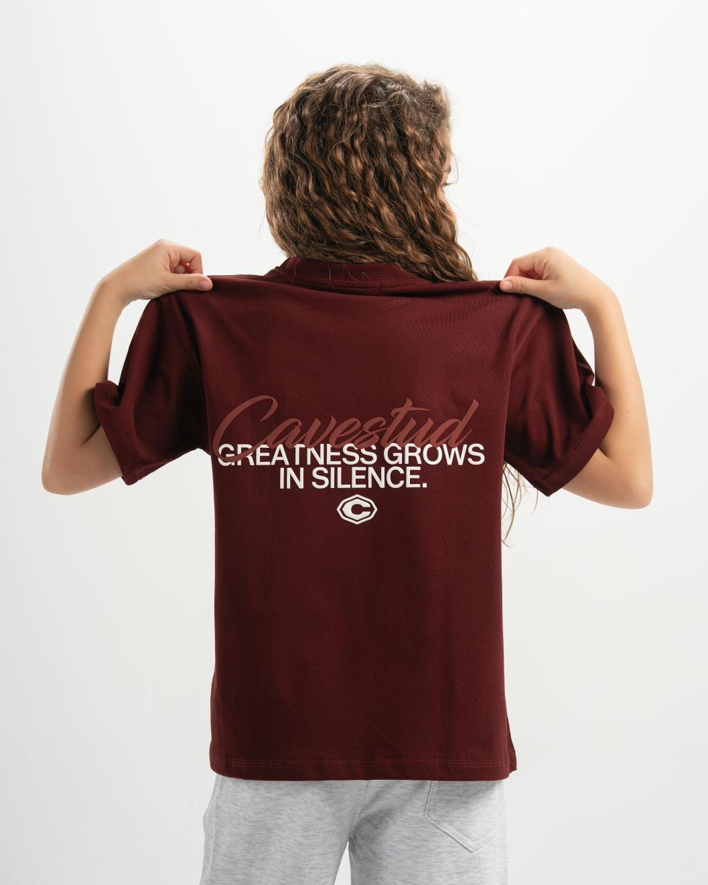 stud kids burgundy T-shirt