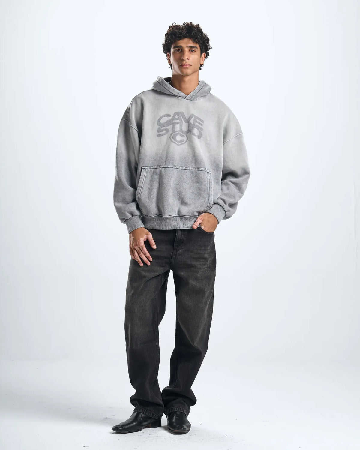 grey washed hoodie
