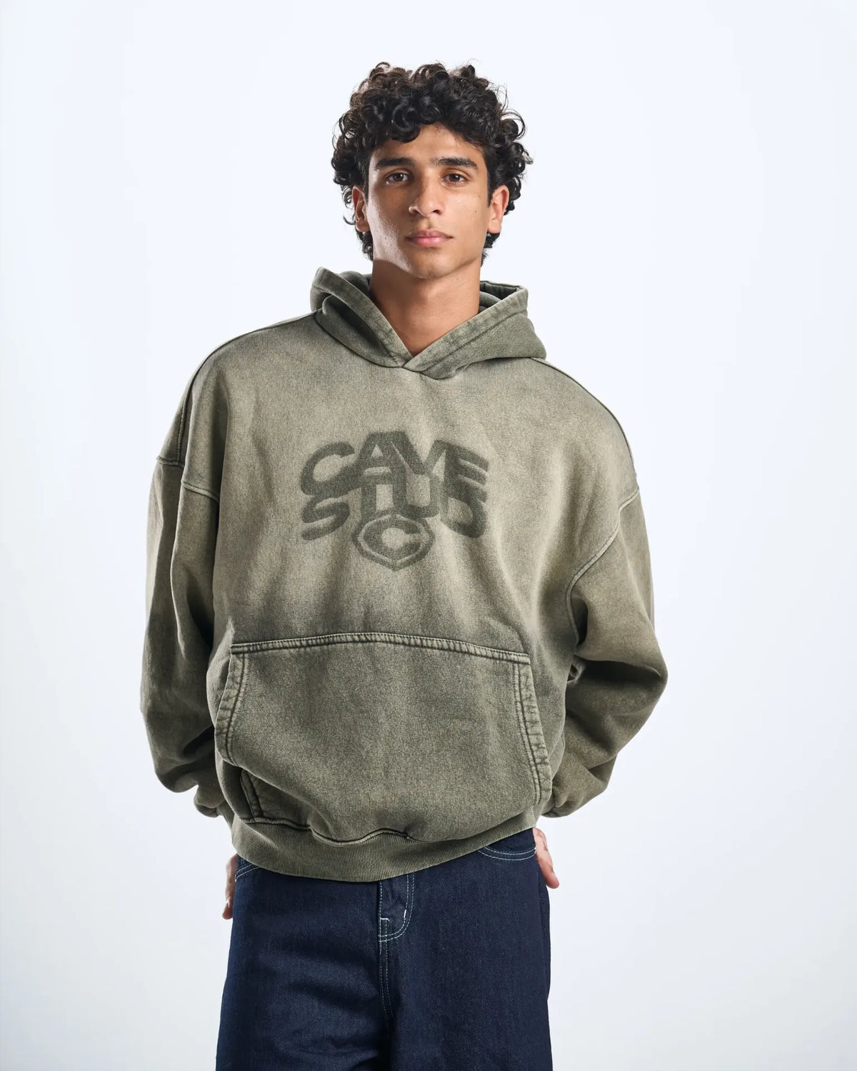 olive washed hoodie