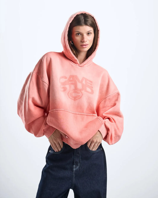 pink washed hoodie