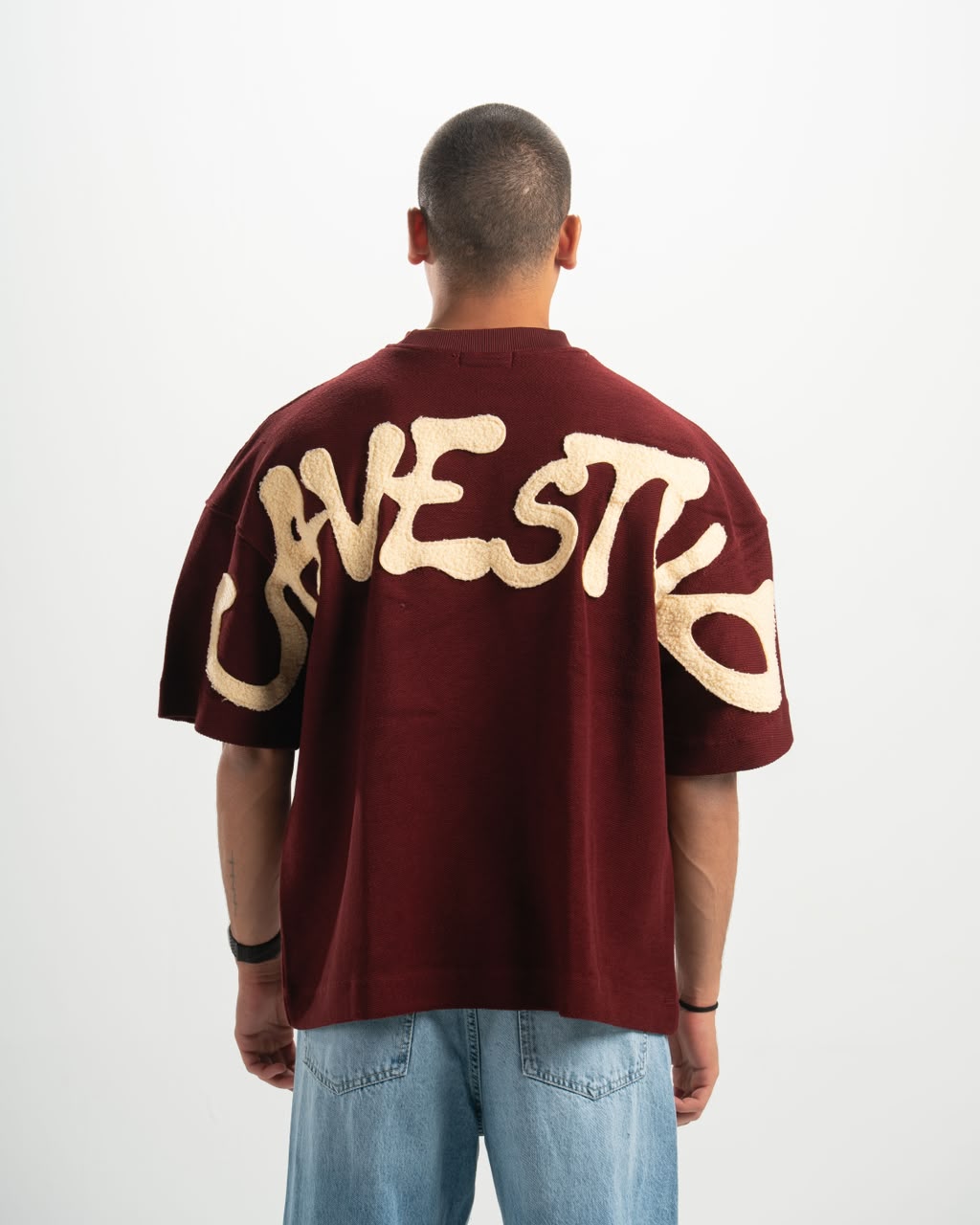 Shadow fur burgundy T-shirt