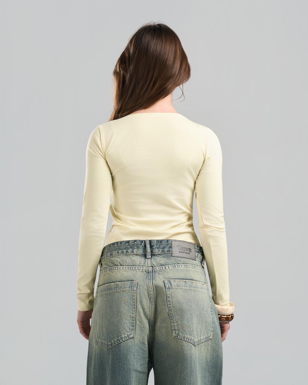 Round Long Sleeve Yellow Top