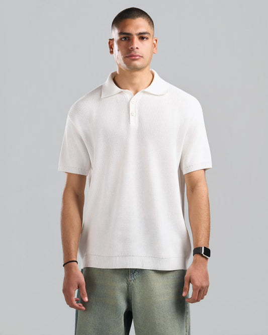 Knitted white Polo