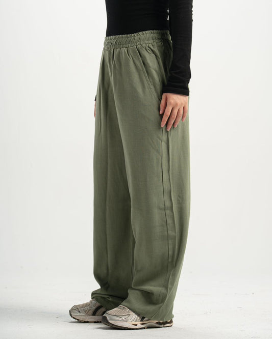 linen olive Pants