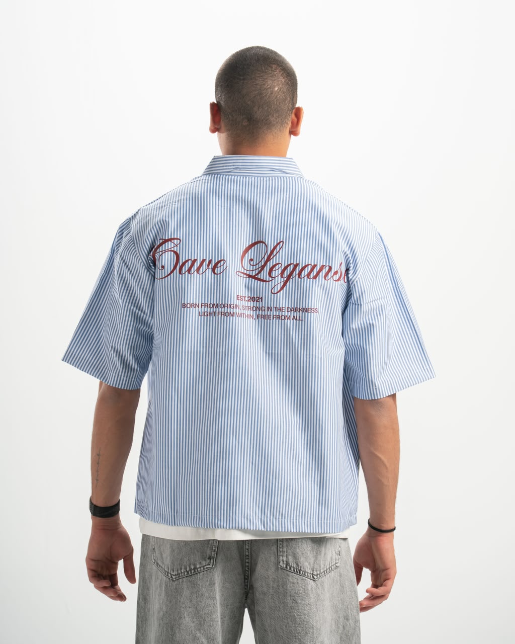 Stripe baby blue shirt