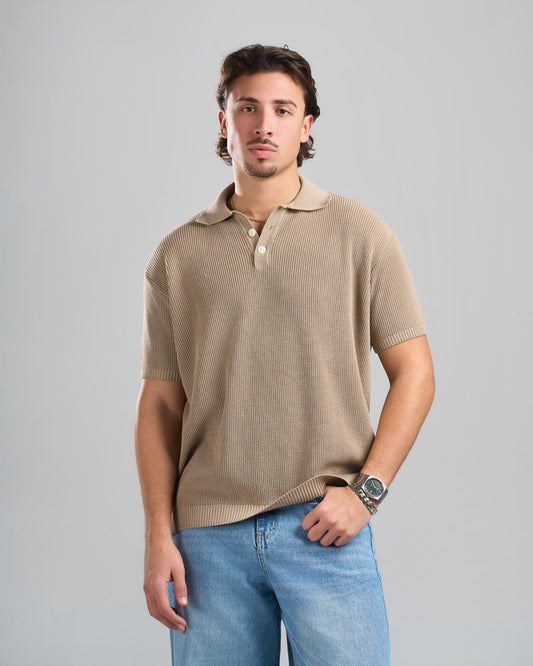 Knitted beige Polo