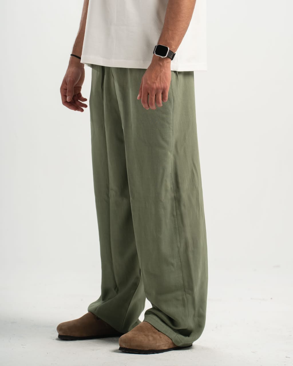 linen olive Pants