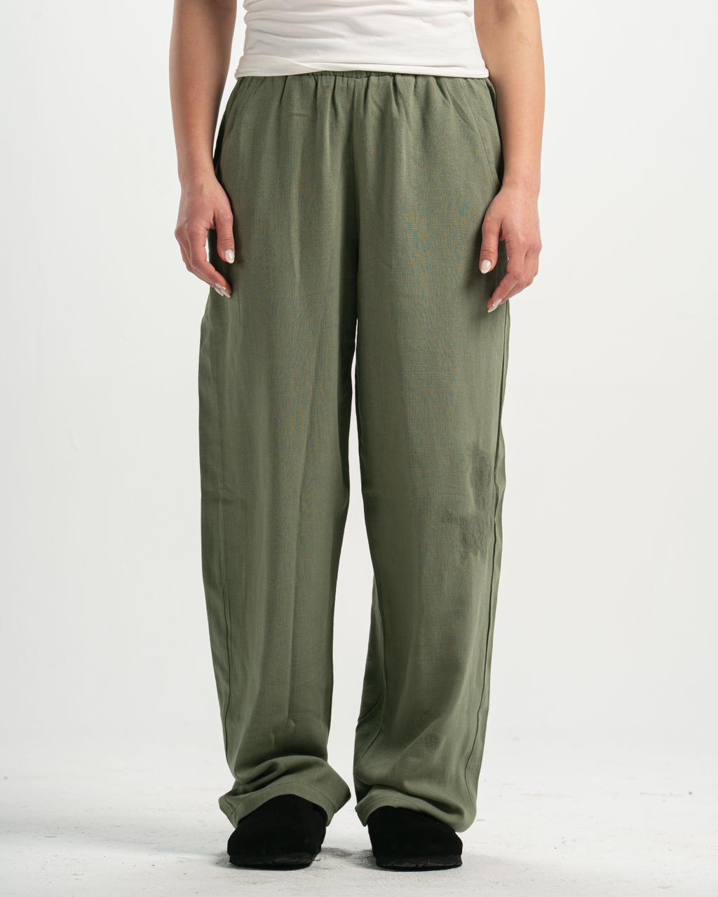linen olive Pants