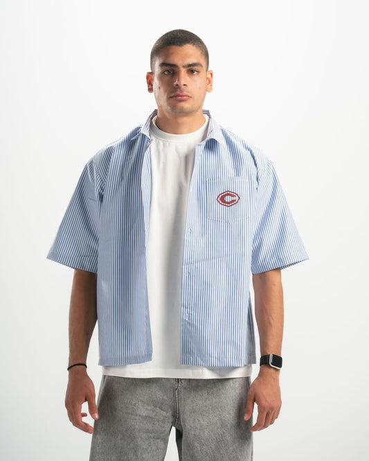 Stripe baby blue shirt