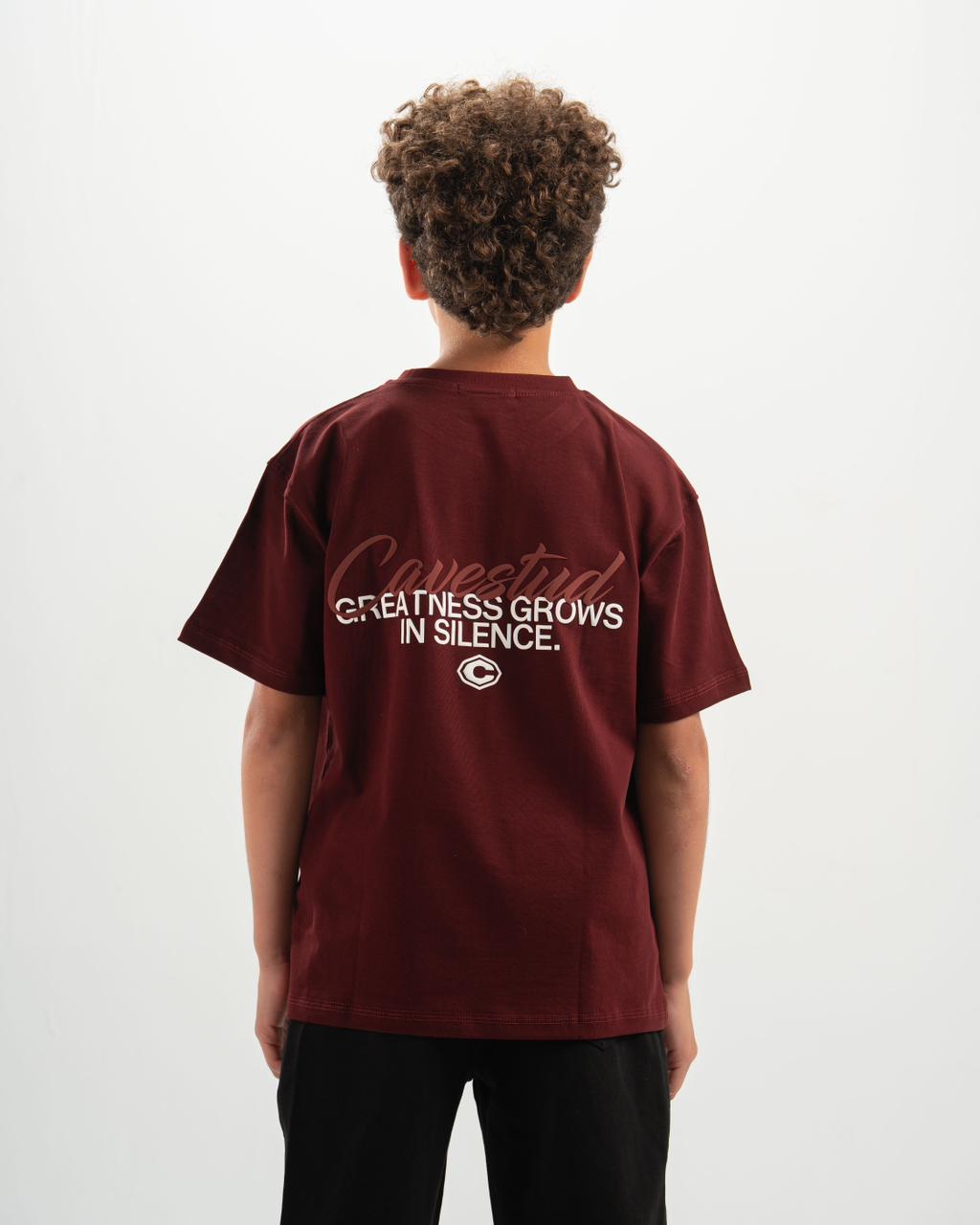 stud kids burgundy T-shirt