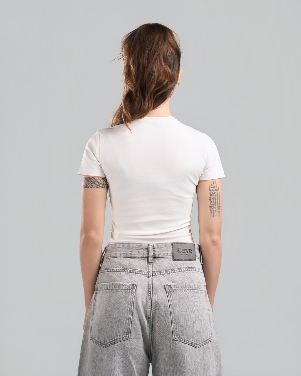 U-Neck Short Sleeve White Top