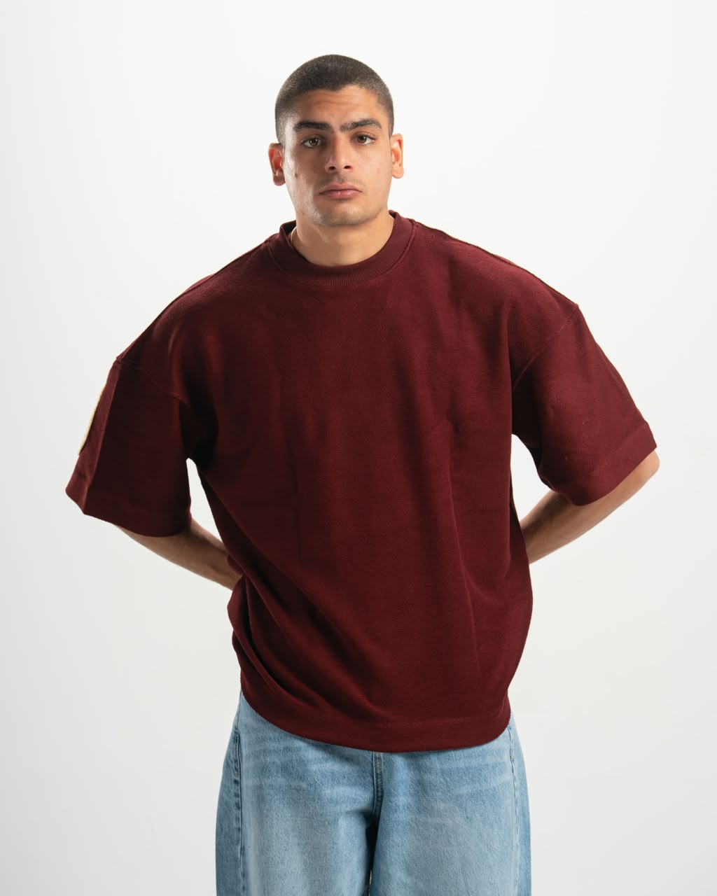 Shadow fur burgundy T-shirt