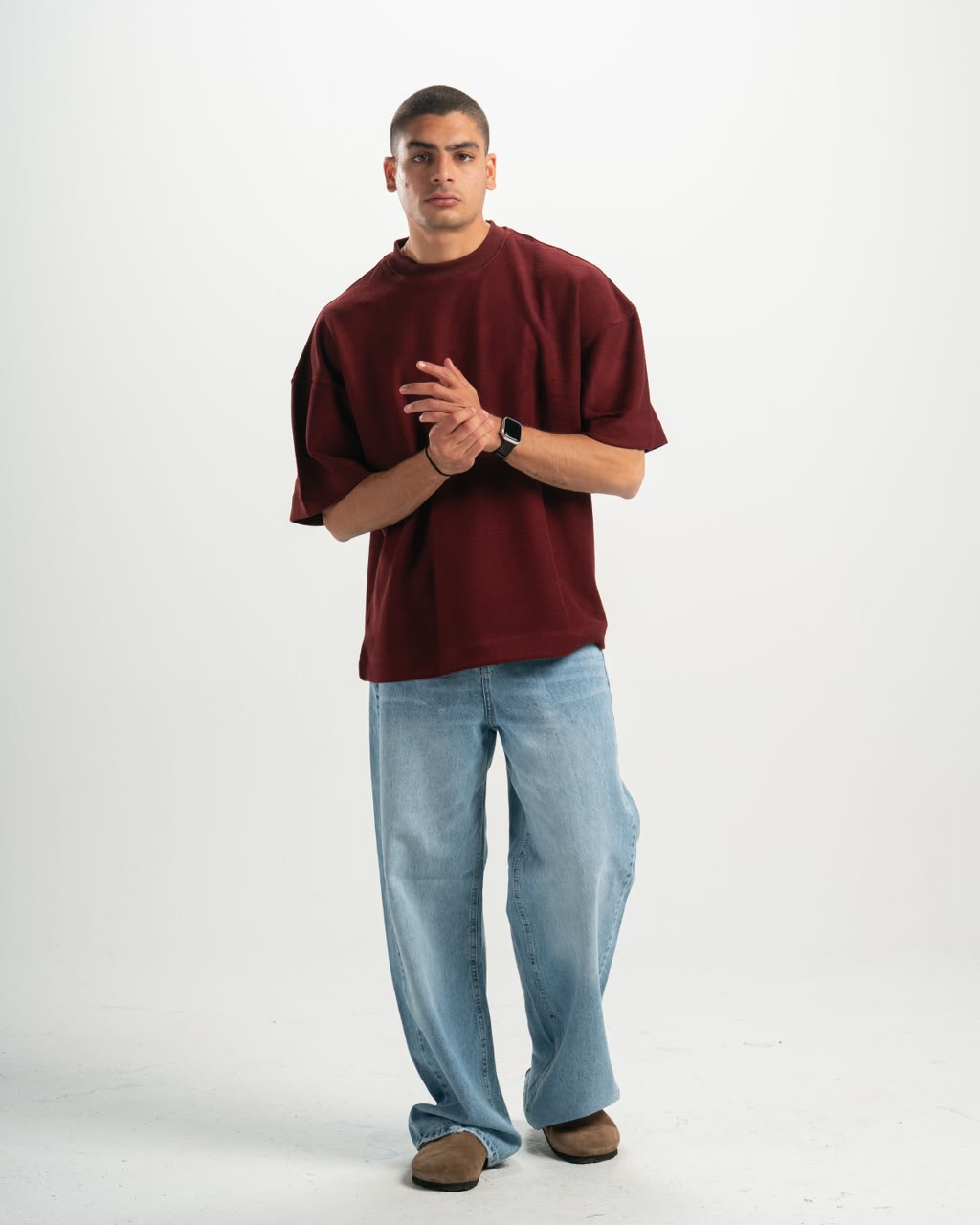 Shadow fur burgundy T-shirt