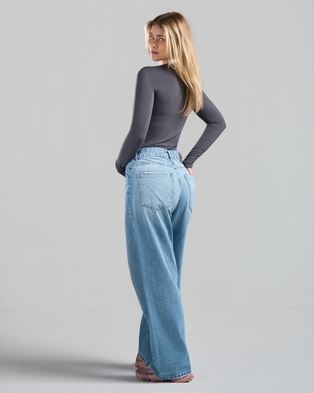 Round Long Sleeve DarkGrey Top