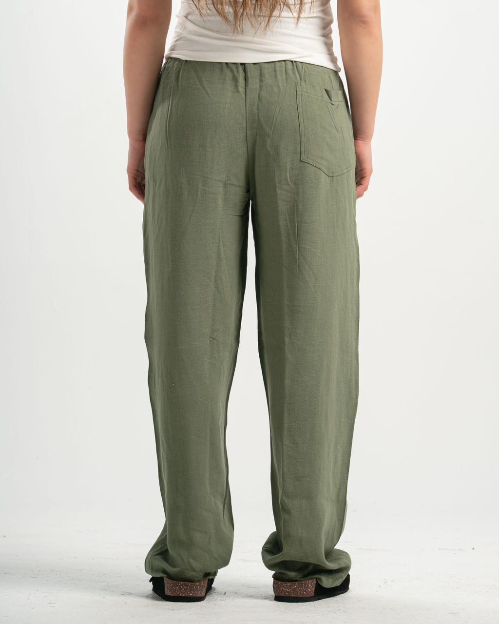 linen olive Pants