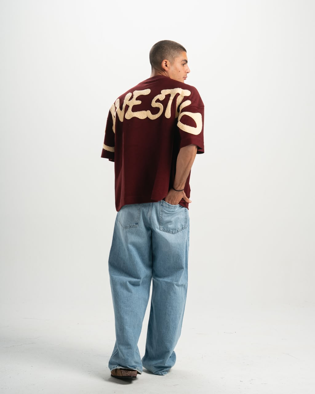 Shadow fur burgundy T-shirt