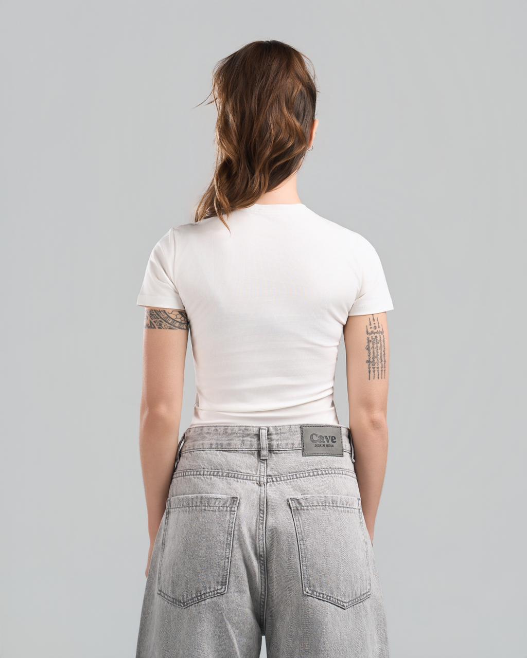 SquareNeck Short Sleeve White Top