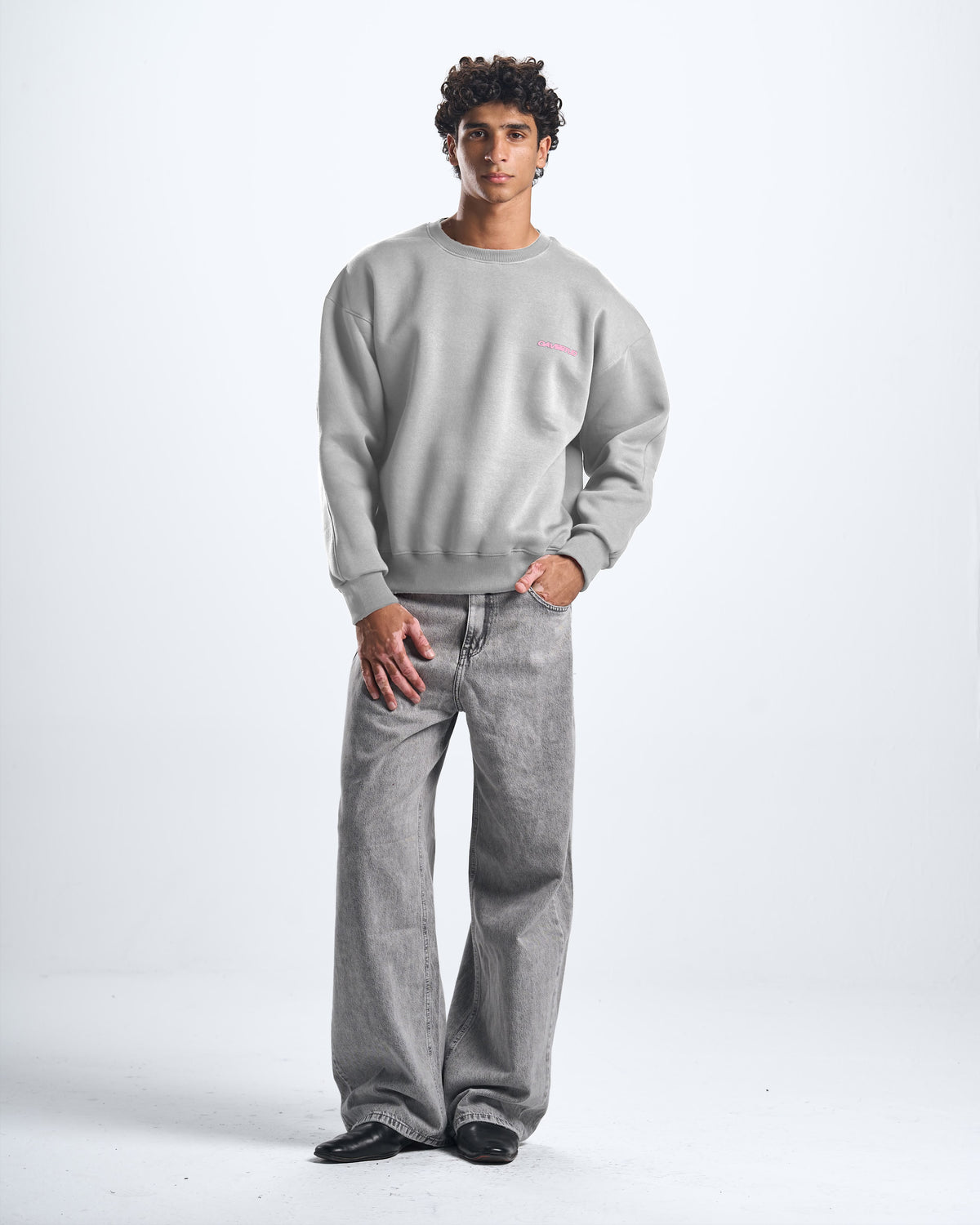 outcast silver crewneck