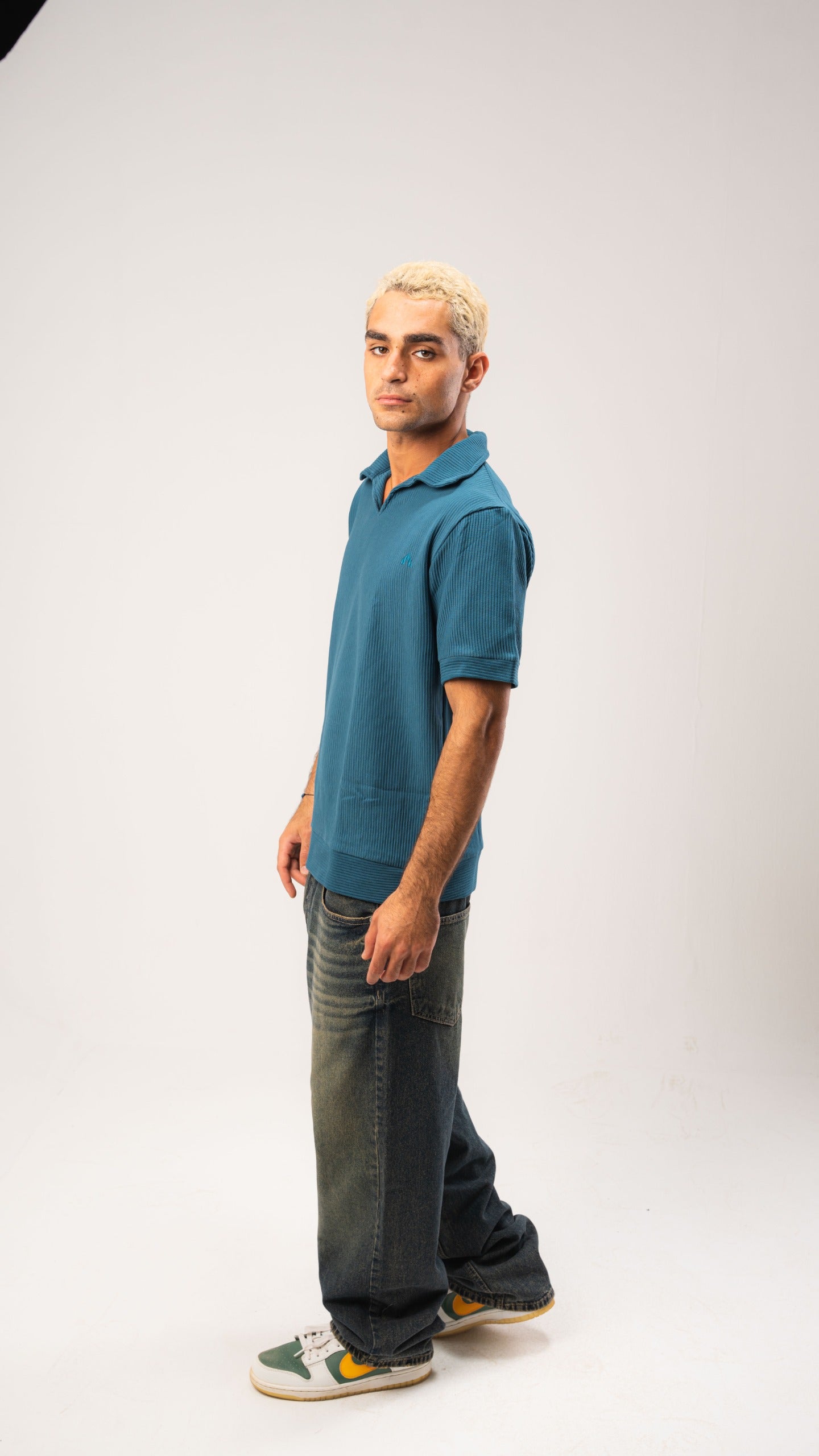 Petroleum Blue Cardonne Structured POLO