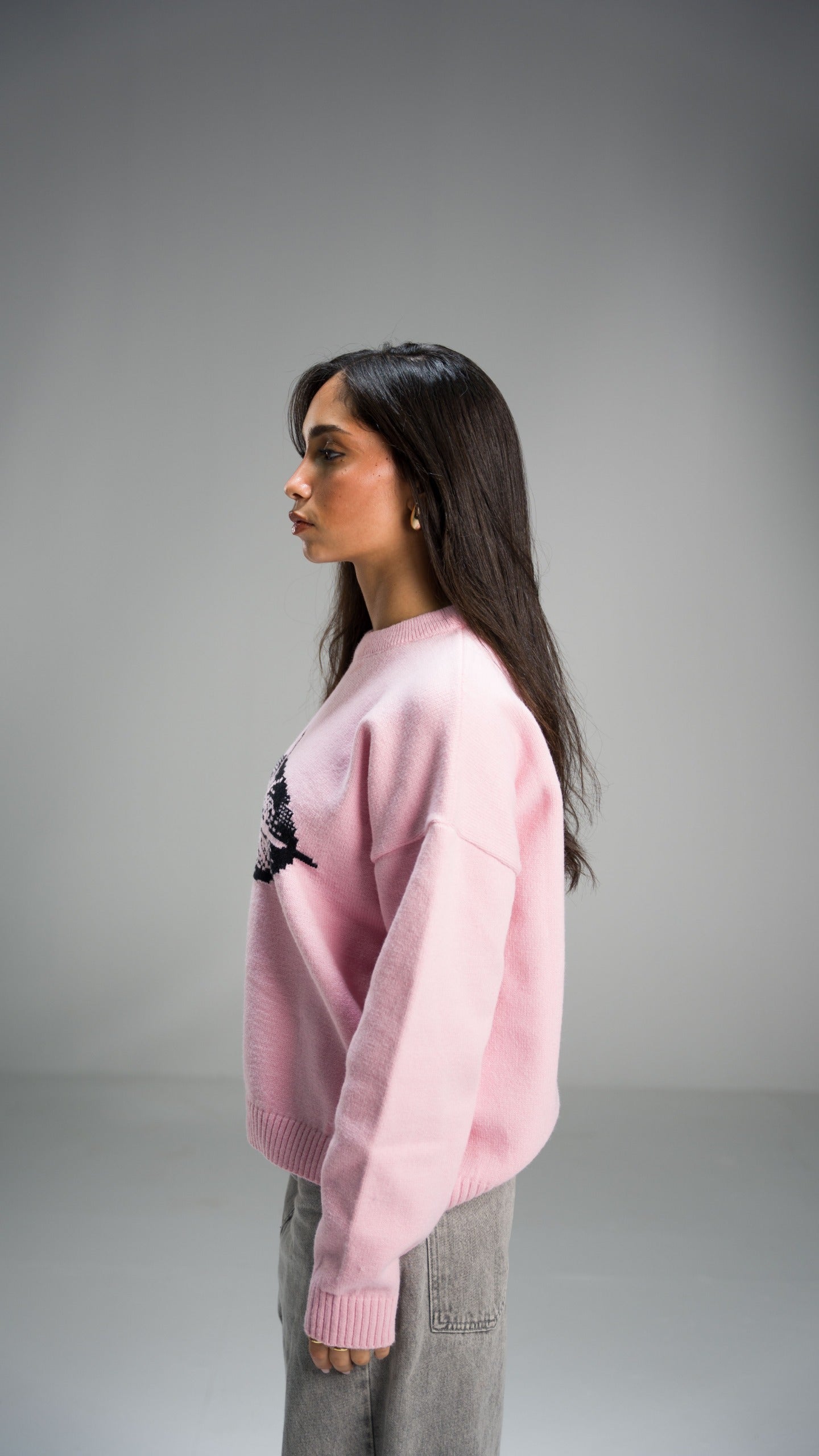 Pixels Knit pink Sweater