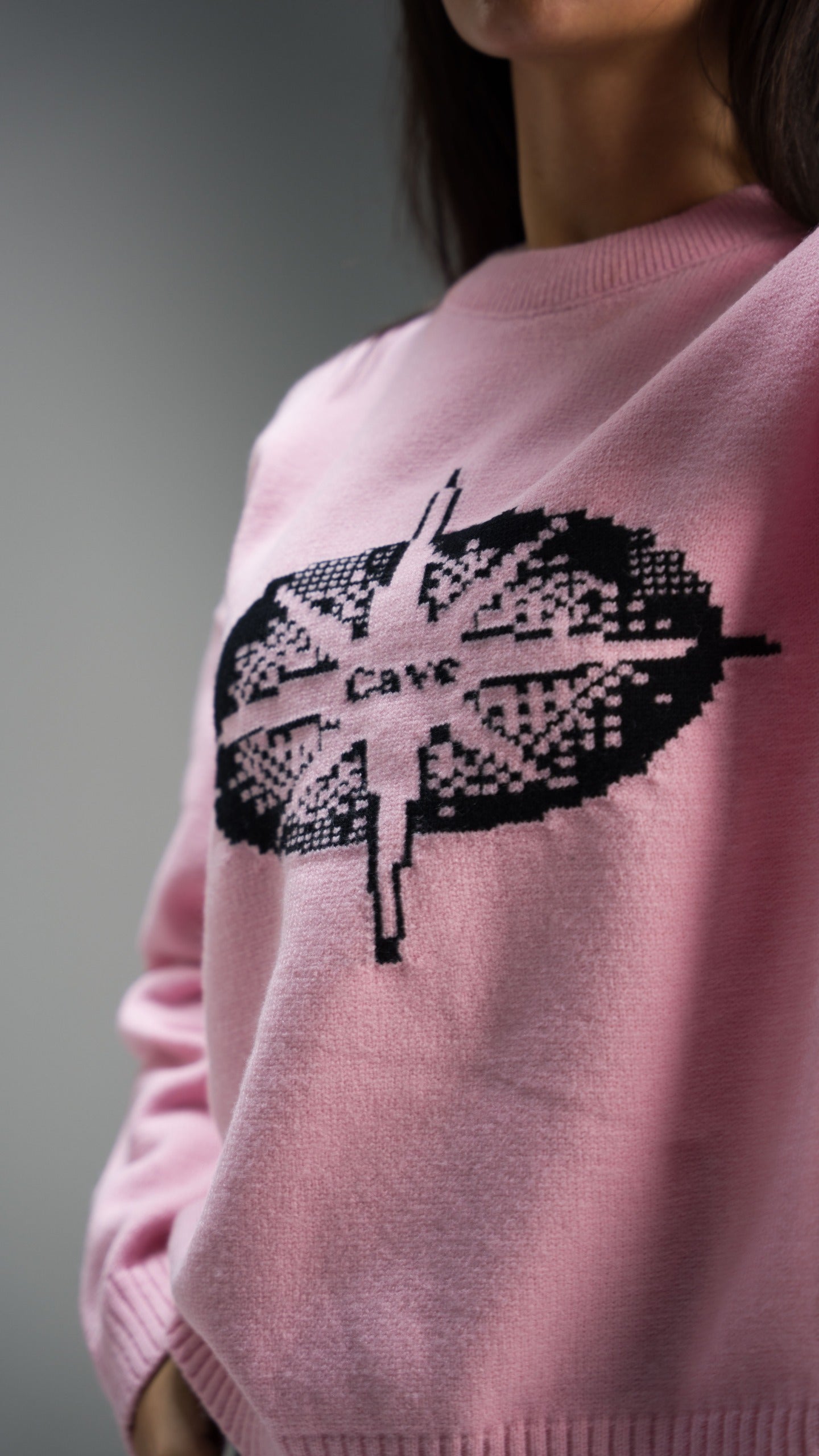Pixels Knit pink Sweater