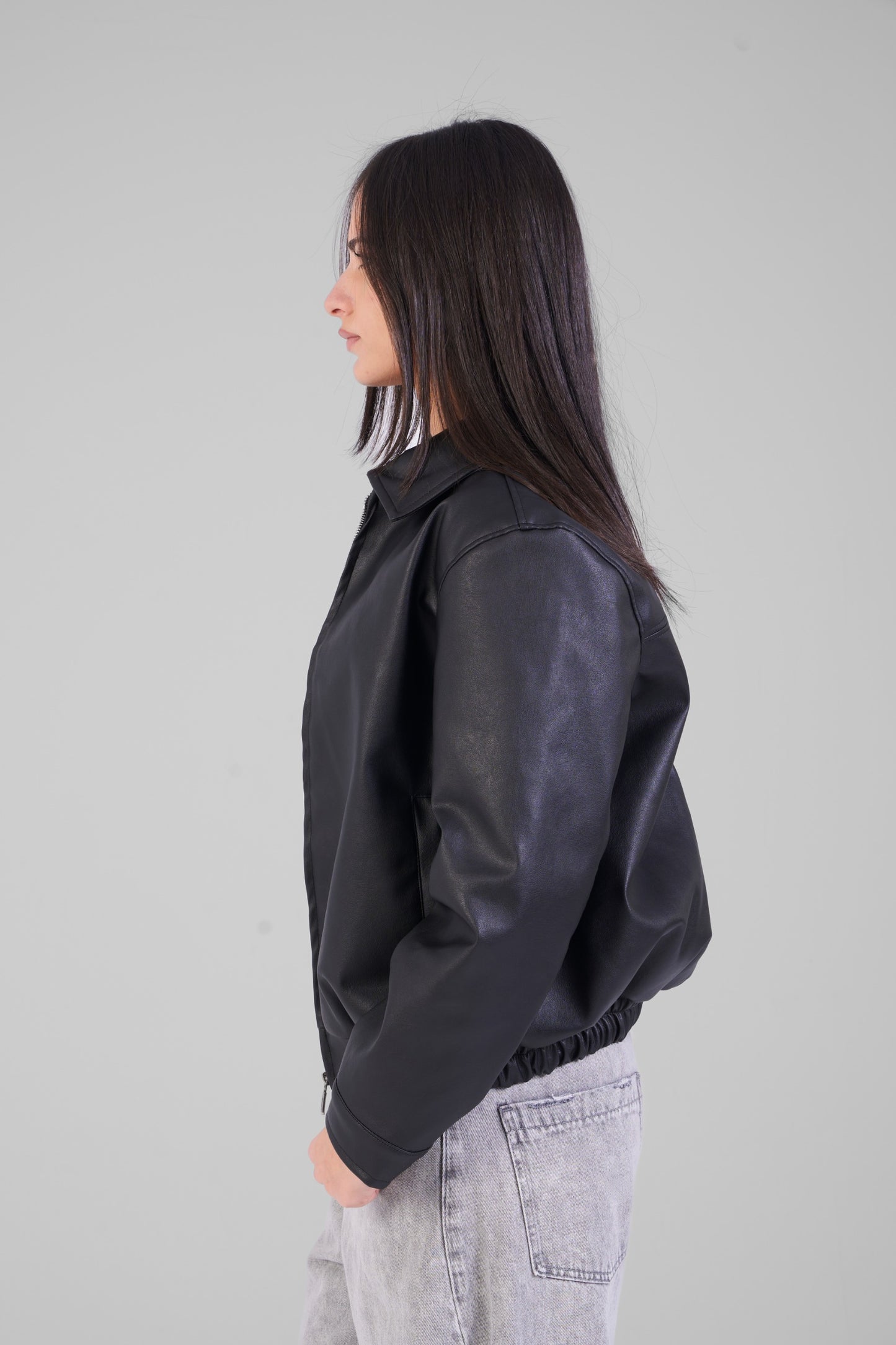 Unisex Black Leather Jacket