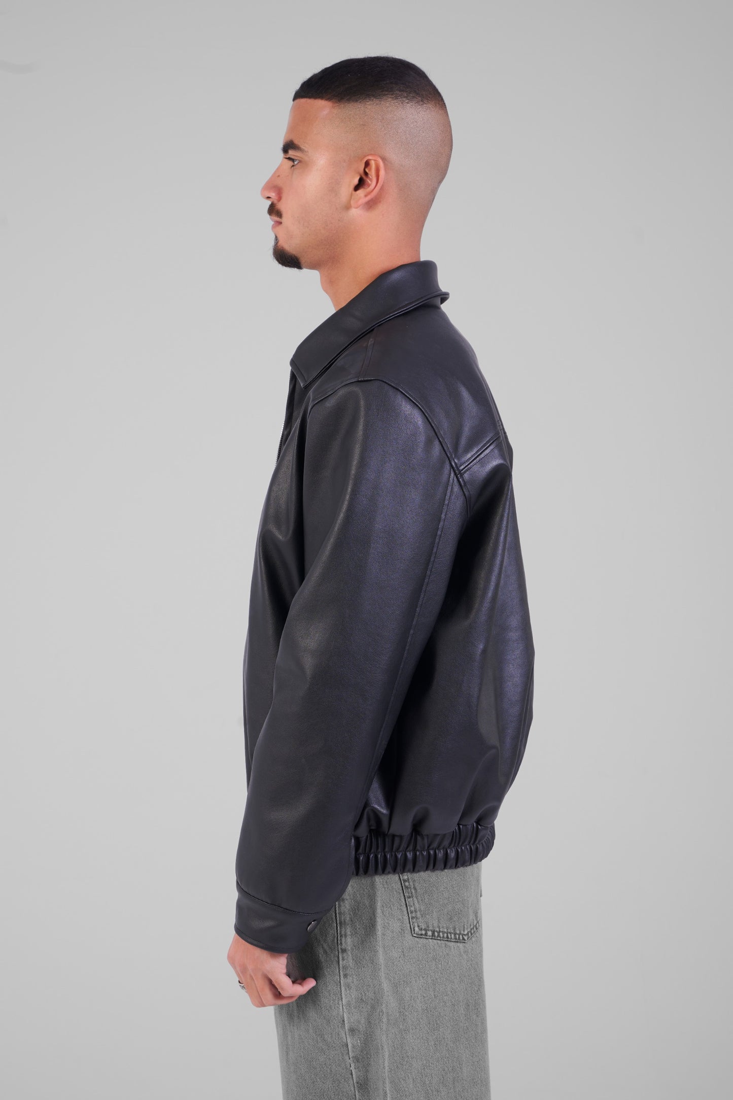 Unisex Black Leather Jacket