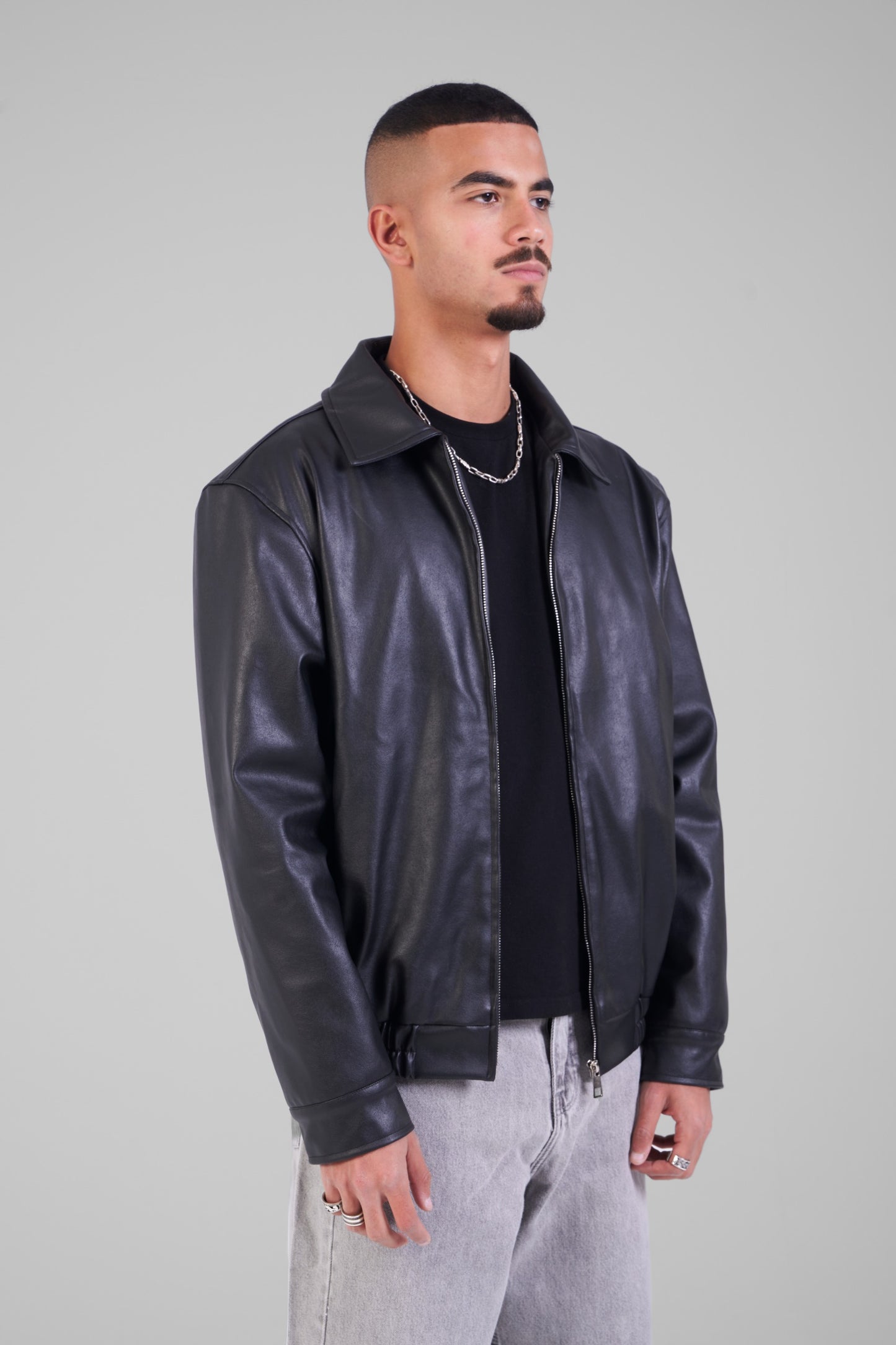 Unisex Black Leather Jacket