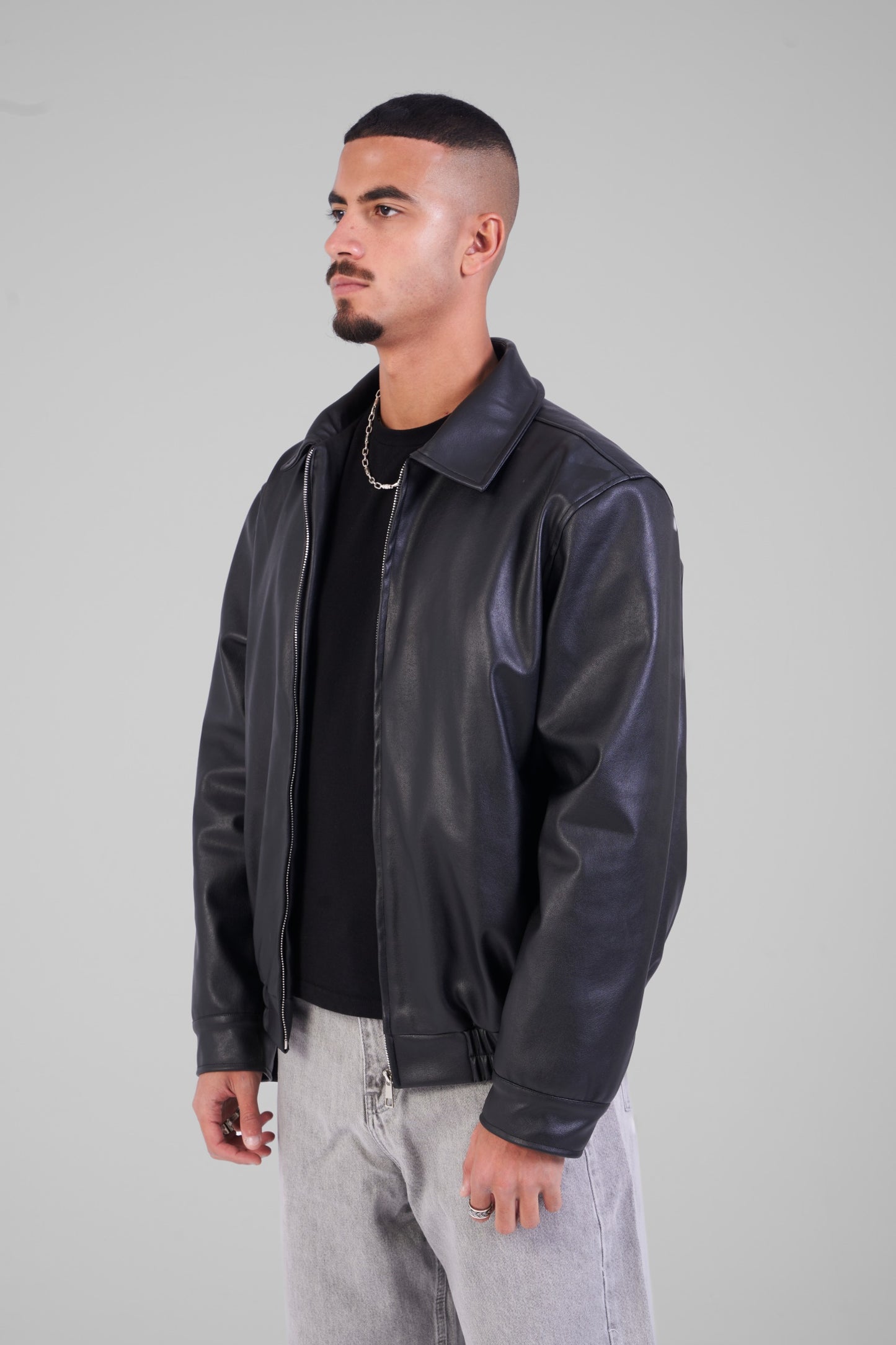 Unisex Black Leather Jacket