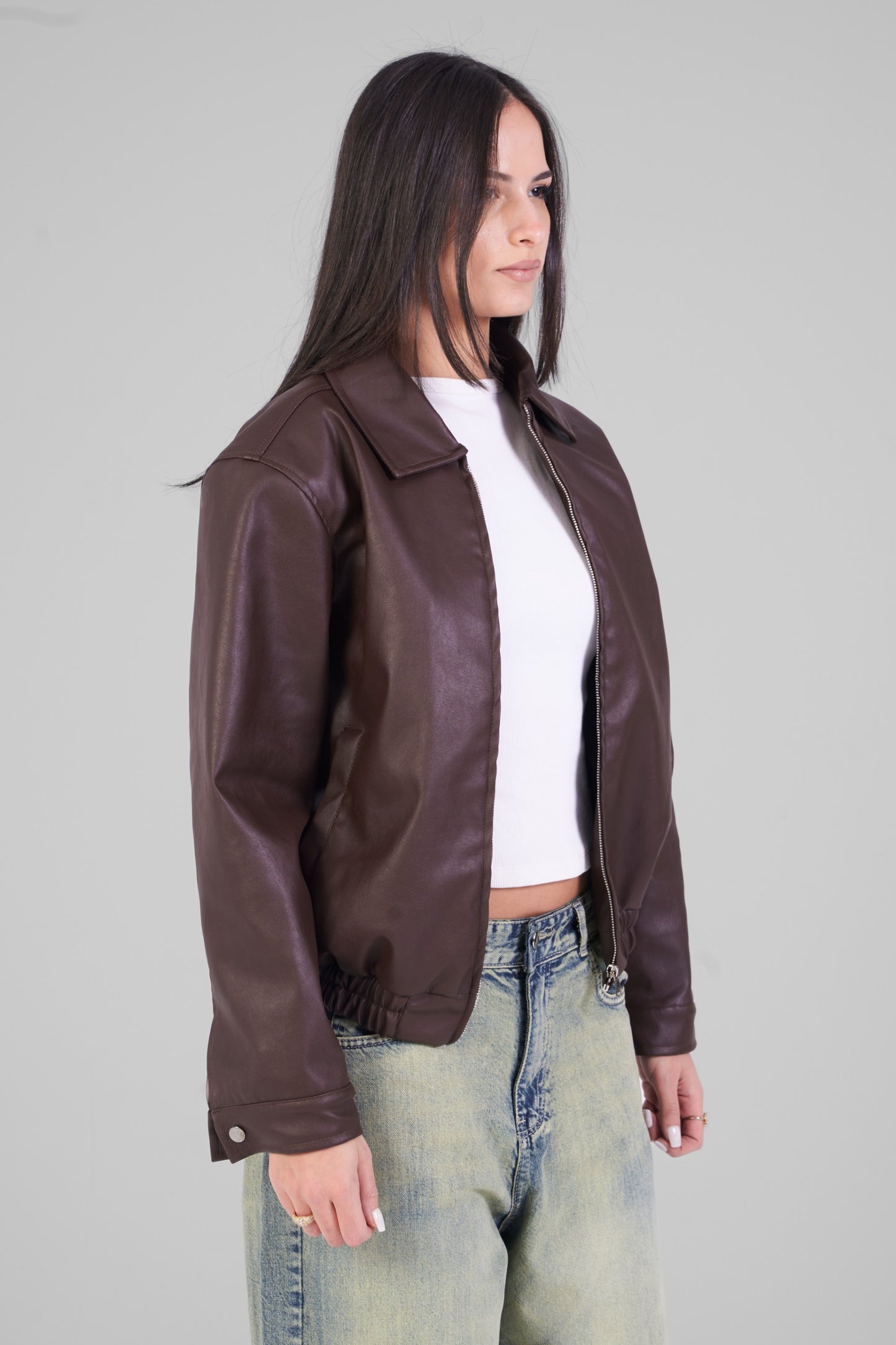 Unisex Brown Leather Jacket