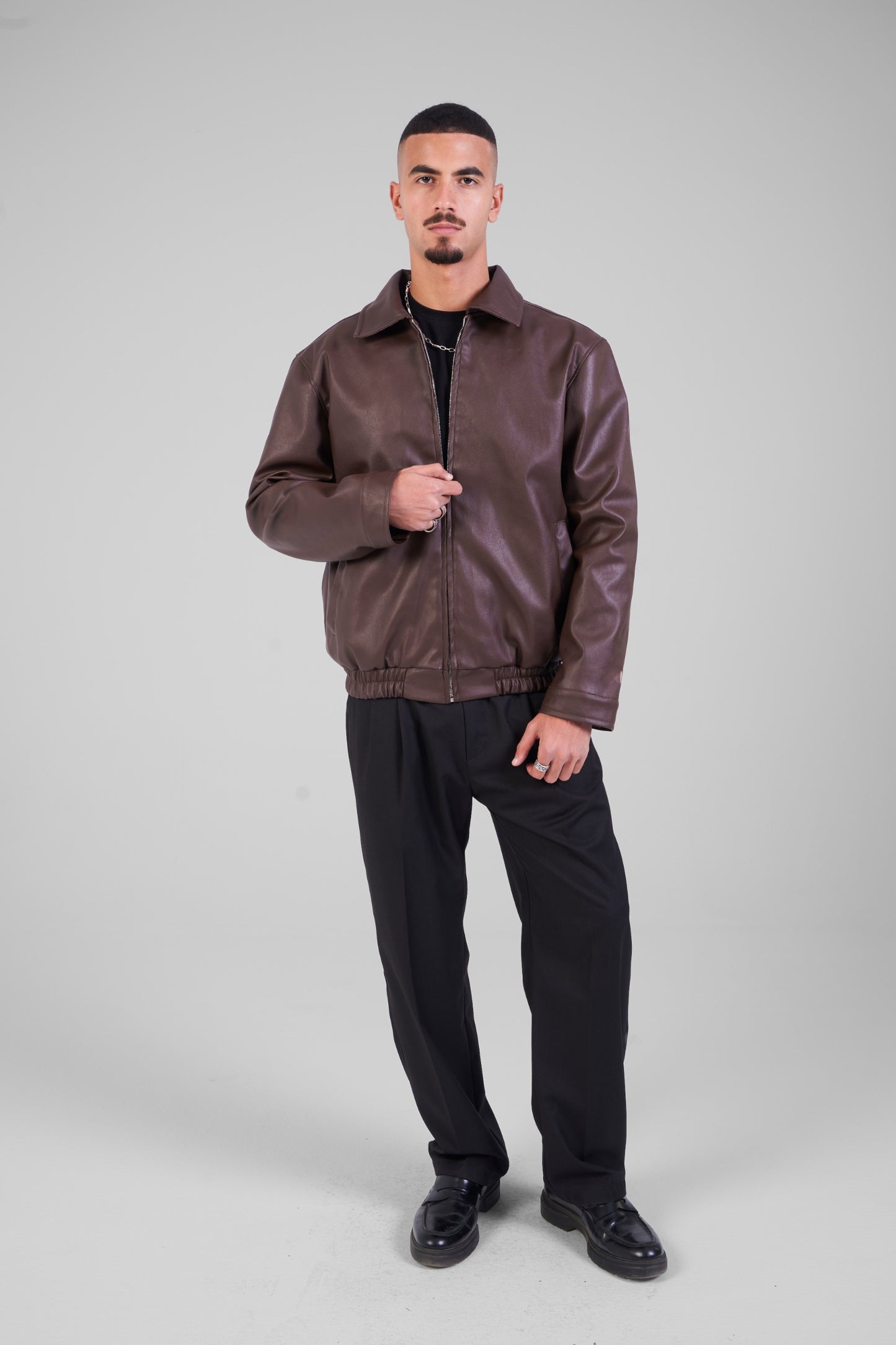 Unisex Brown Leather Jacket