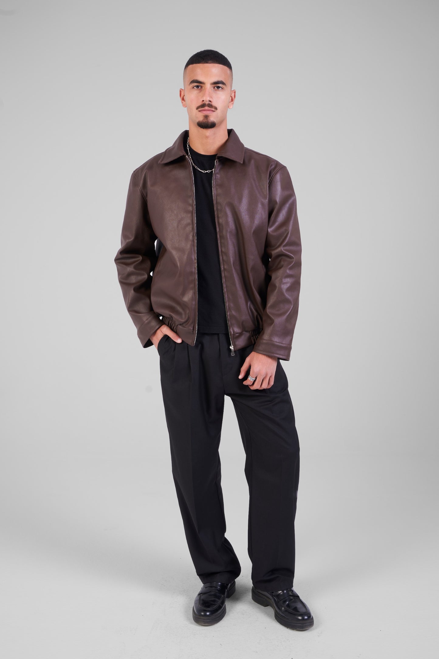 Unisex Brown Leather Jacket