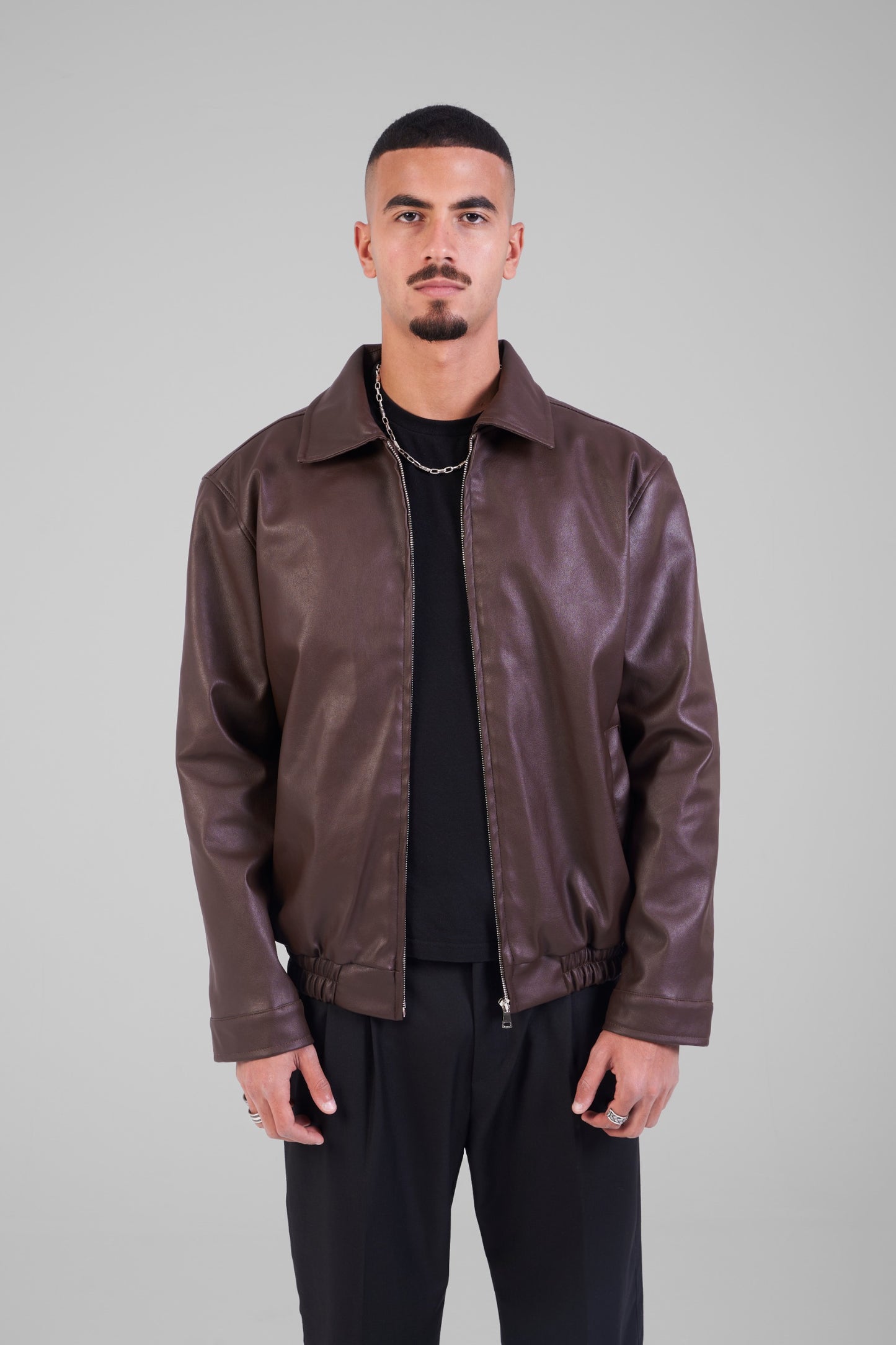 Unisex Brown Leather Jacket