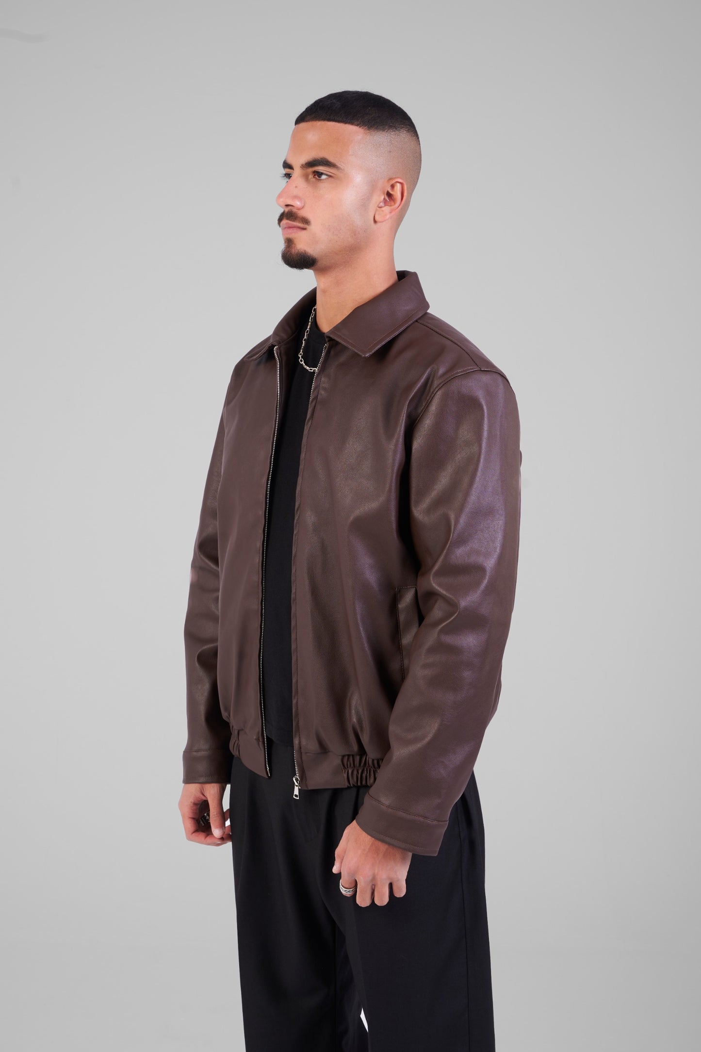 Unisex Brown Leather Jacket