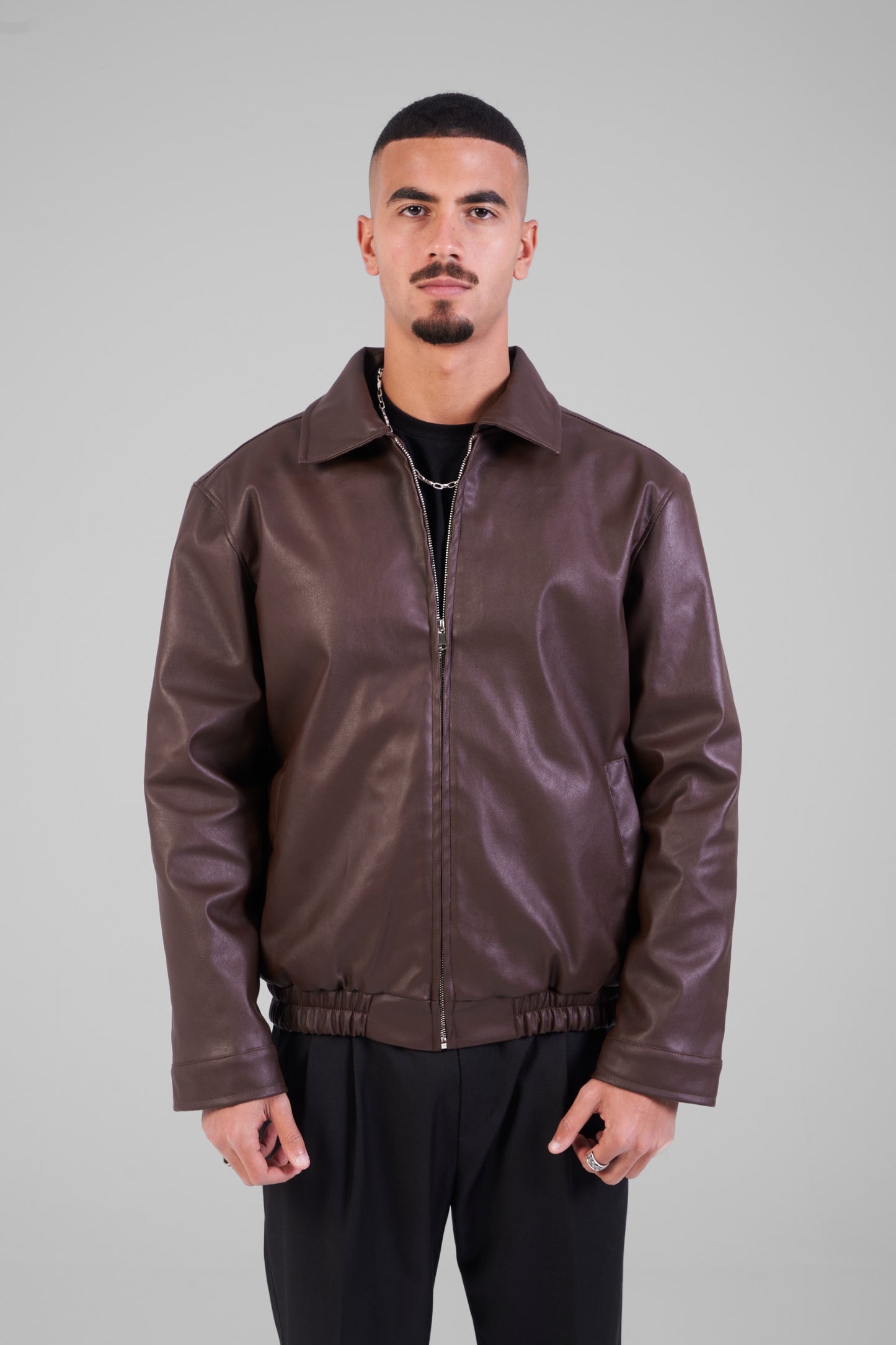 Unisex Brown Leather Jacket