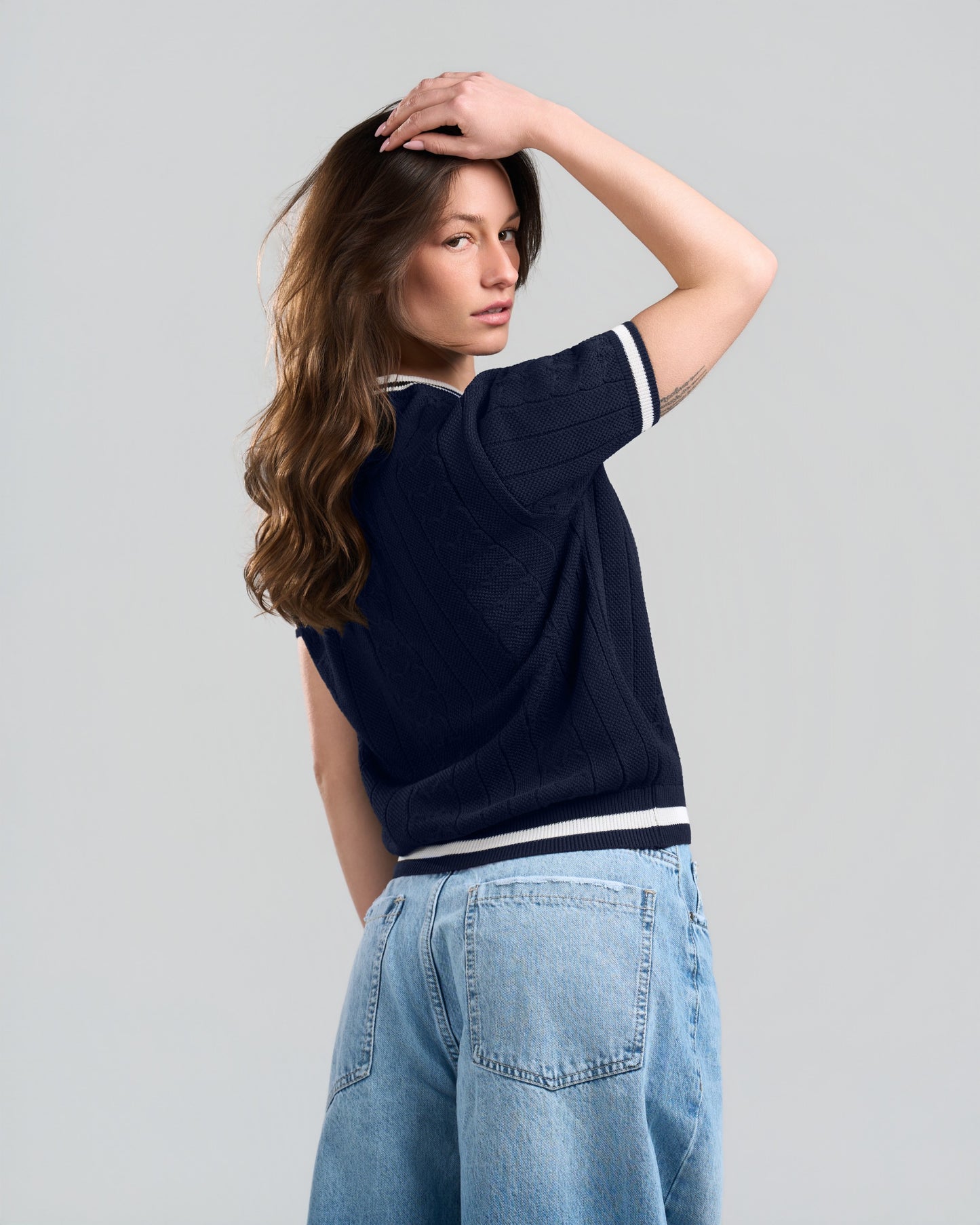Chains Navy blue knit sweater