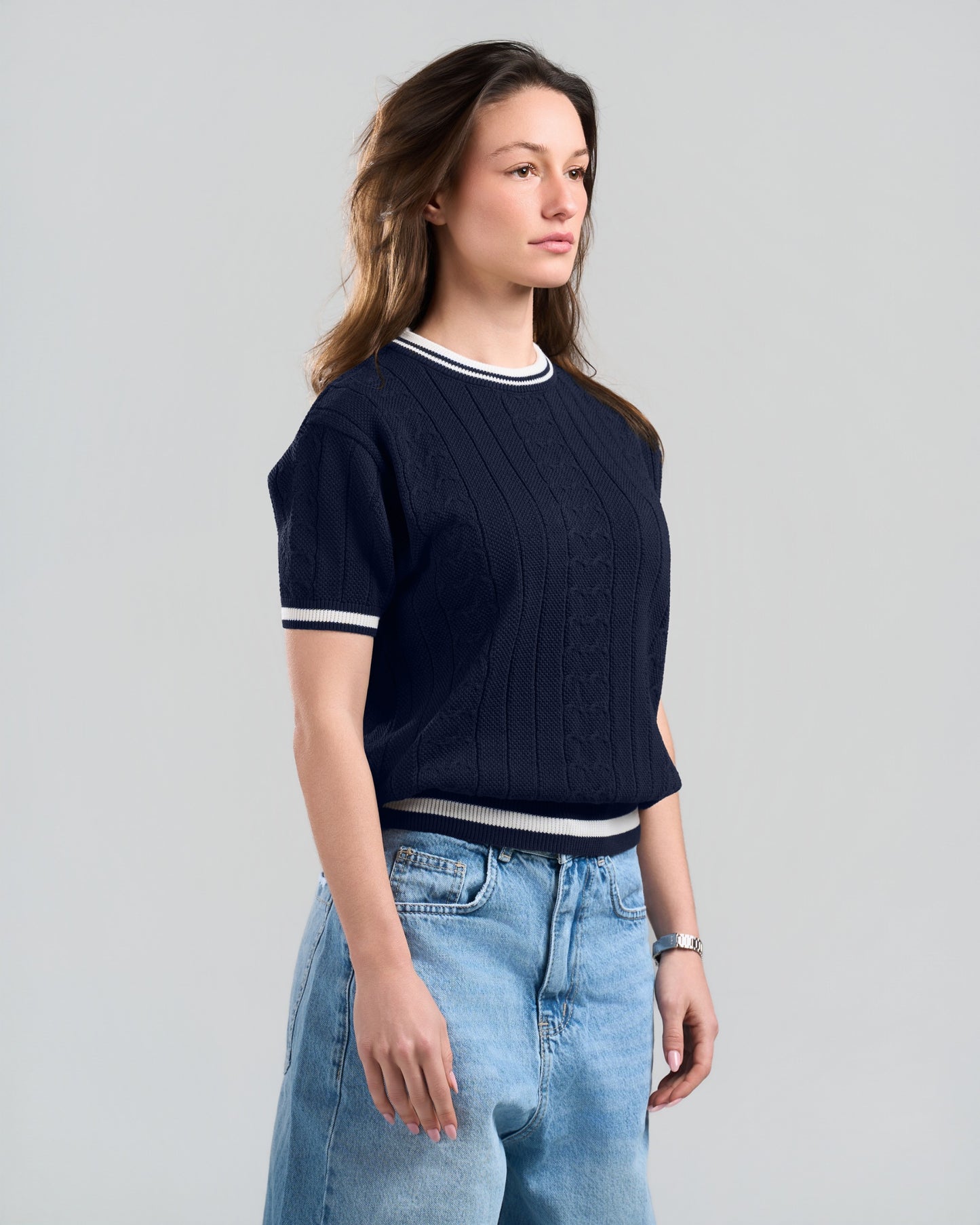 Chains Navy blue knit sweater