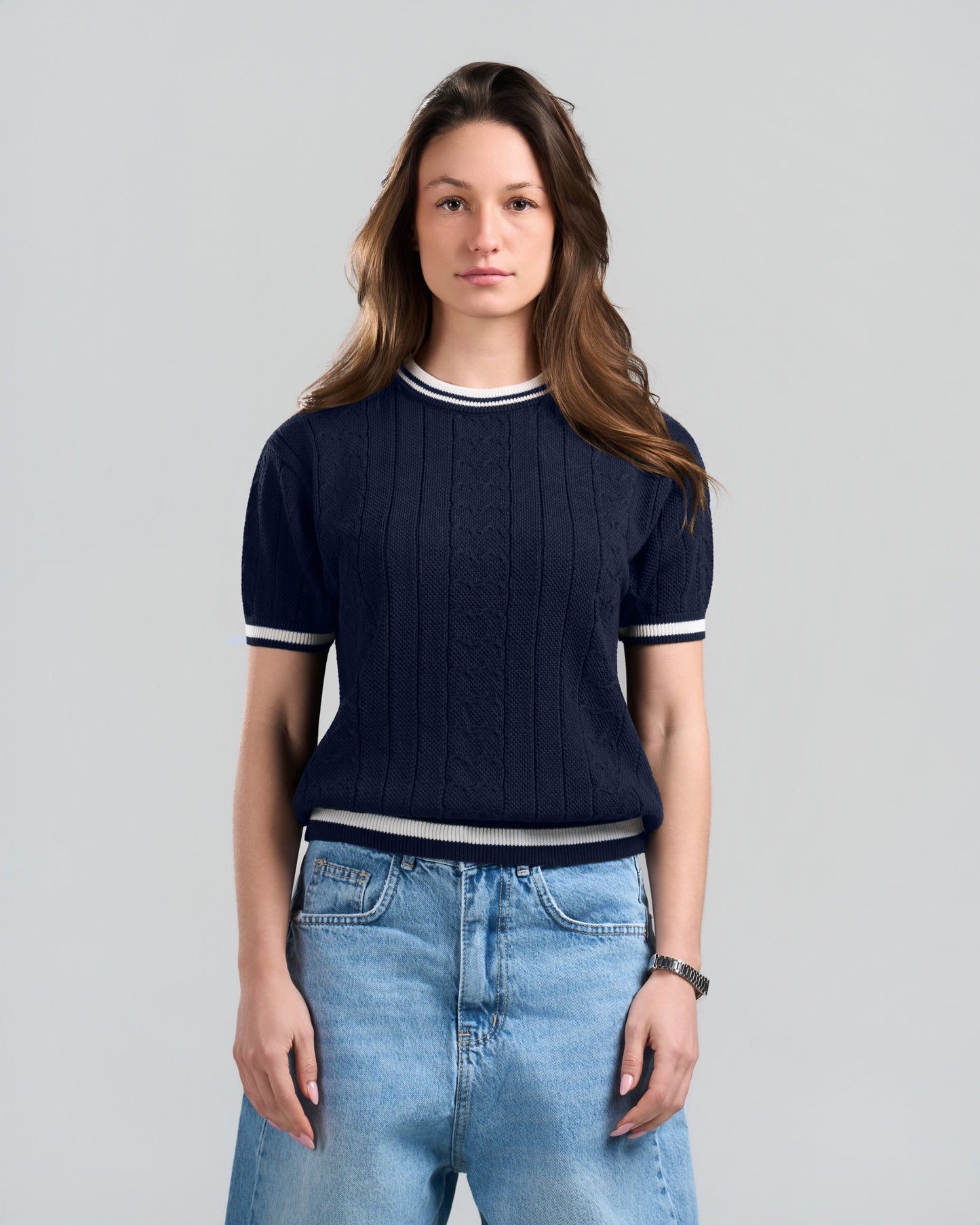 Chains Navy blue knit sweater