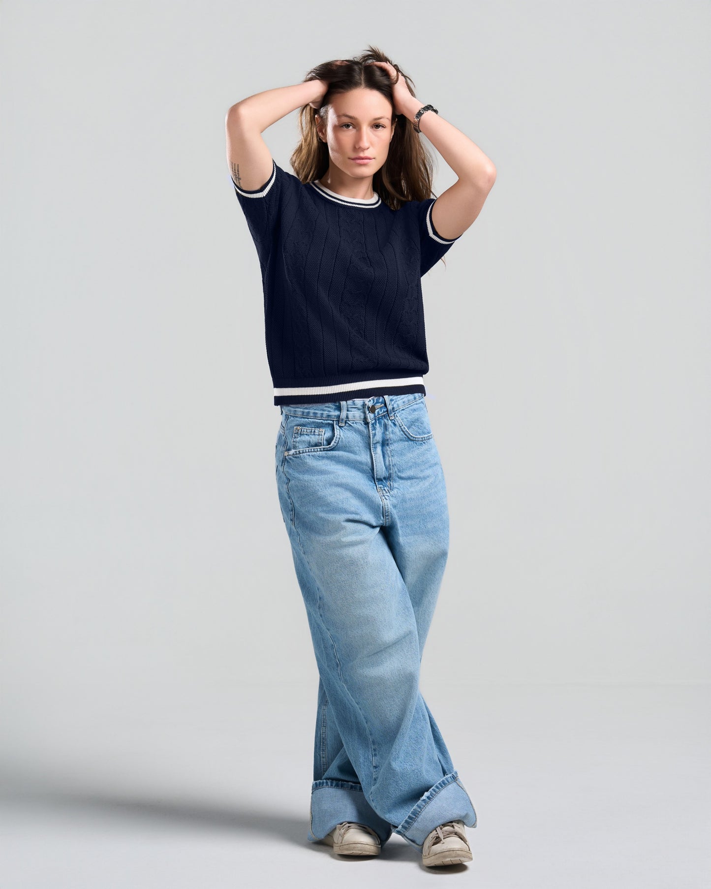 Chains Navy blue knit sweater