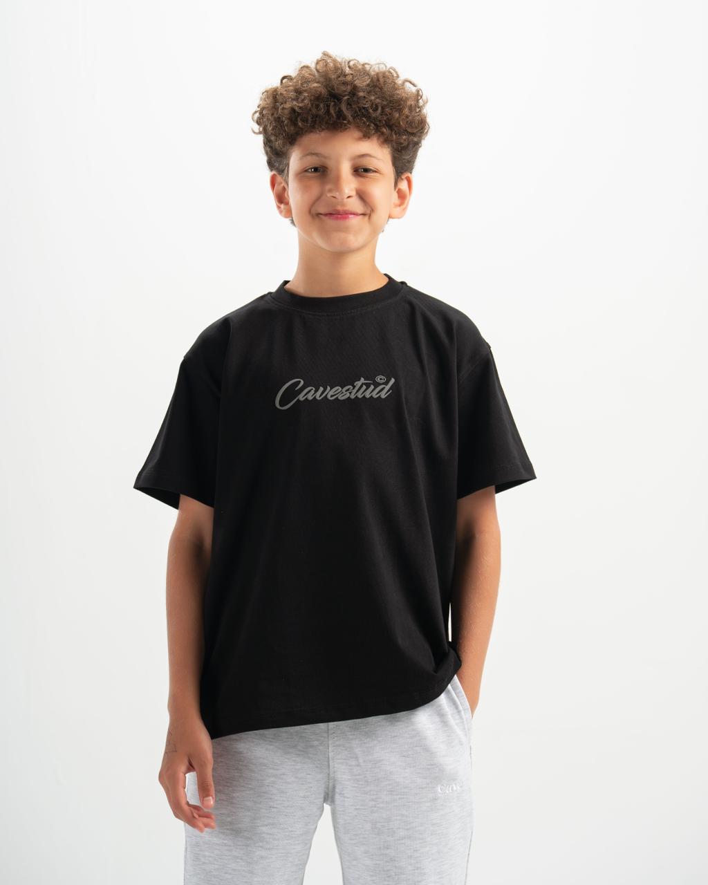 stud kids black T-shirt