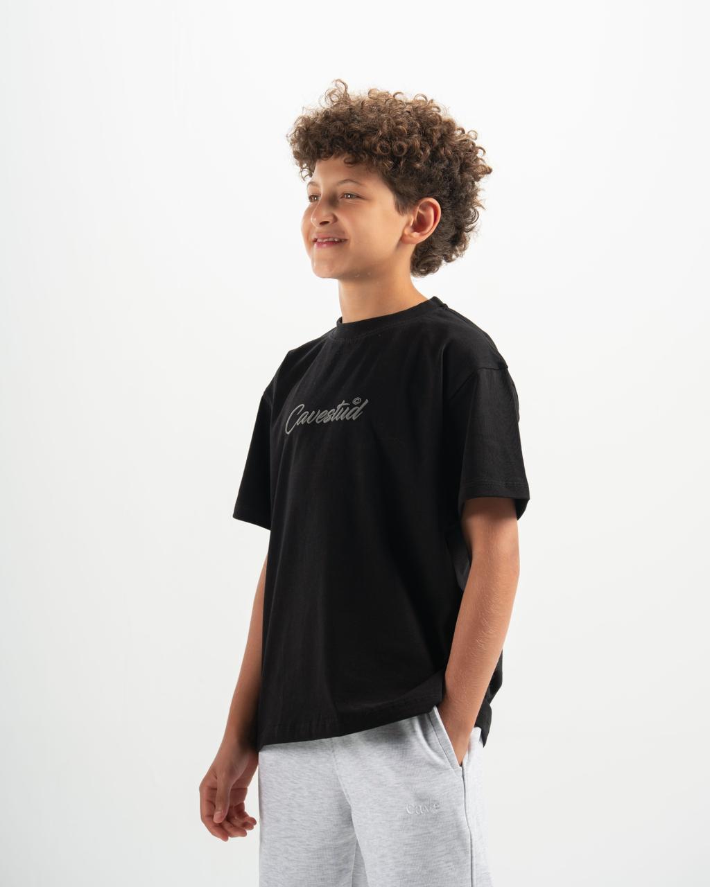 stud kids black T-shirt