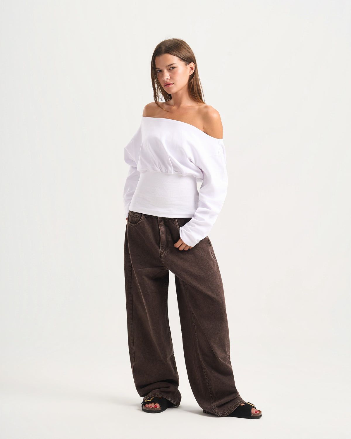 Cave White Off shoulder Top
